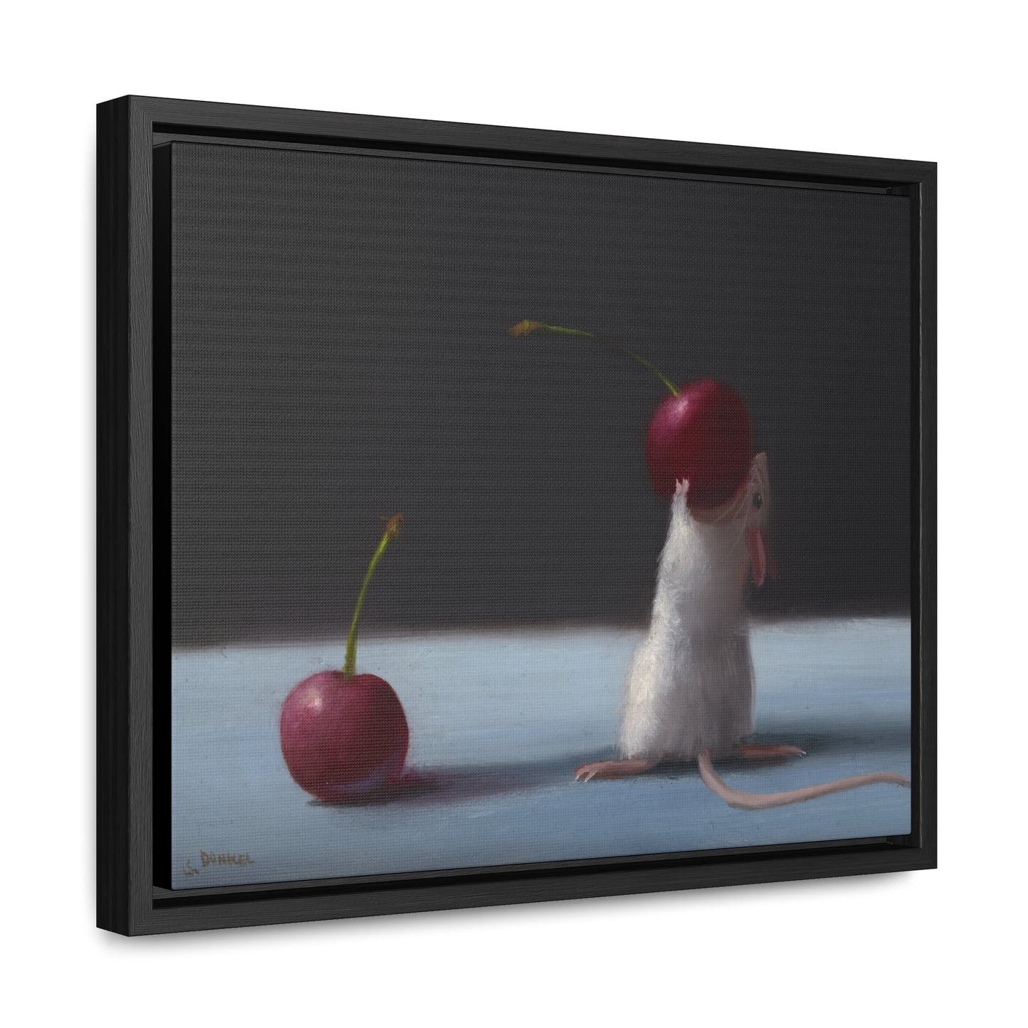 Stuart Dunkel: "Two Cherries" - Framed Canvas Reproduction