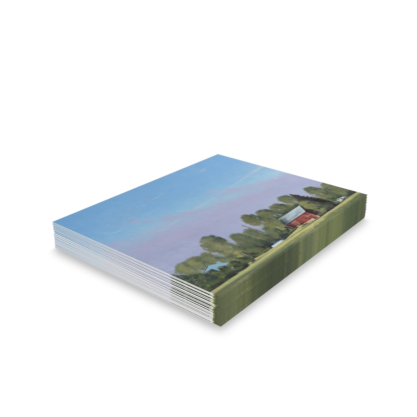 Ben Bauer: "Early Morning Fog Burn, Lake Elmo Farm" - Greeting Cards (8, 16, and 24 pcs)