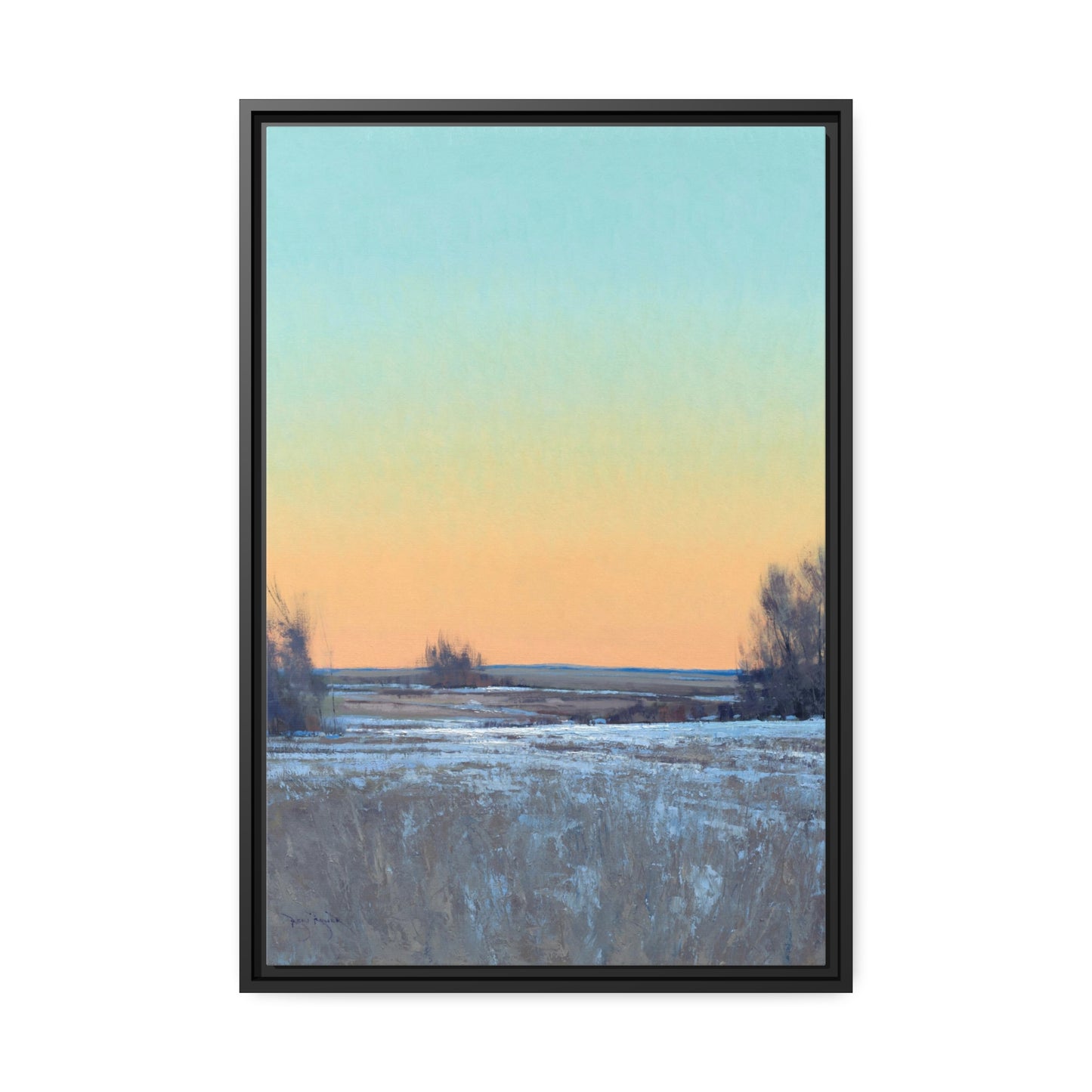 Ben Bauer: "Late Afternoon in March, Lowry, MN" - Framed Canvas Reproduction