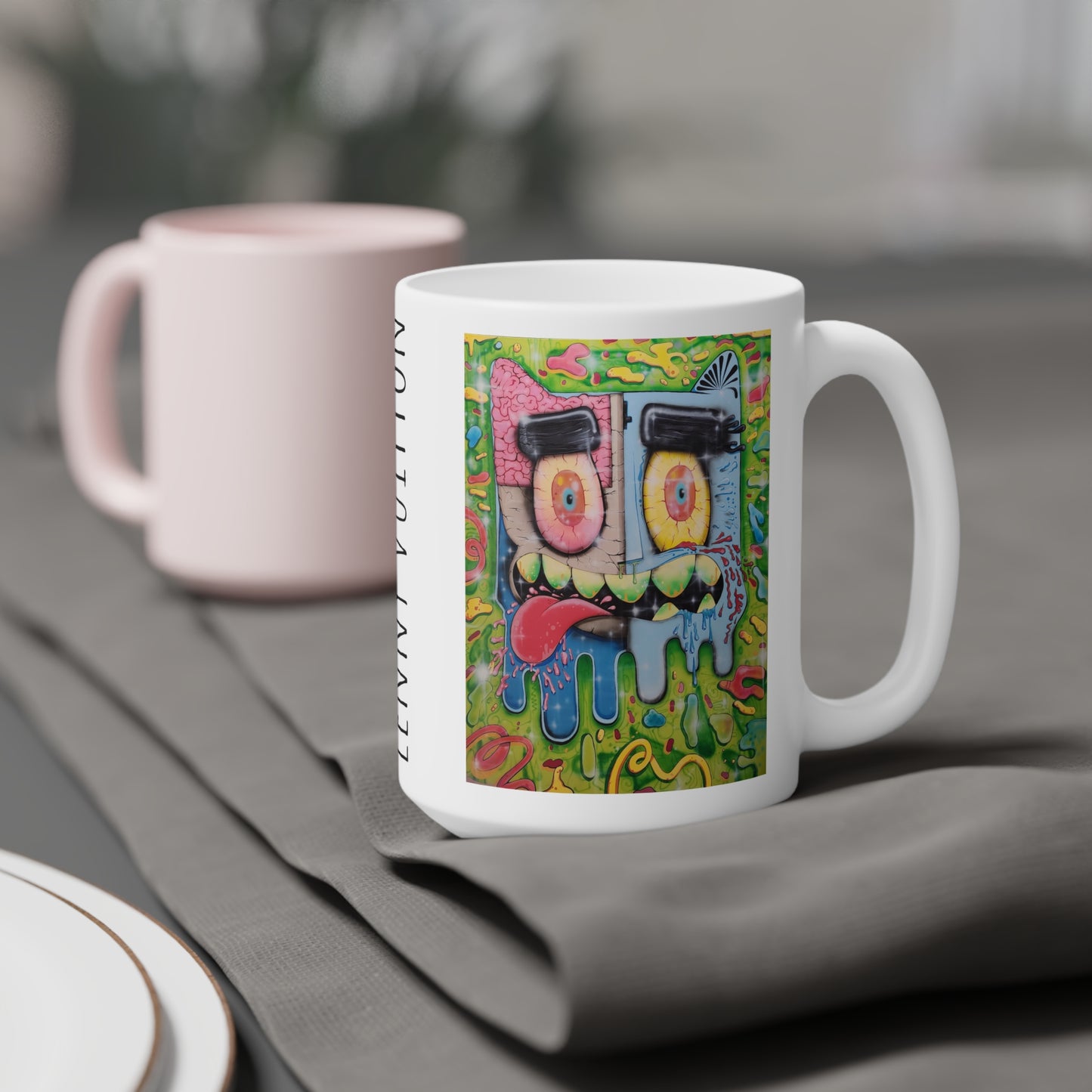 Lenny Vuitton: "Anatomy of the Holli Gan" Ceramic Mugs (The Art of Subversion)