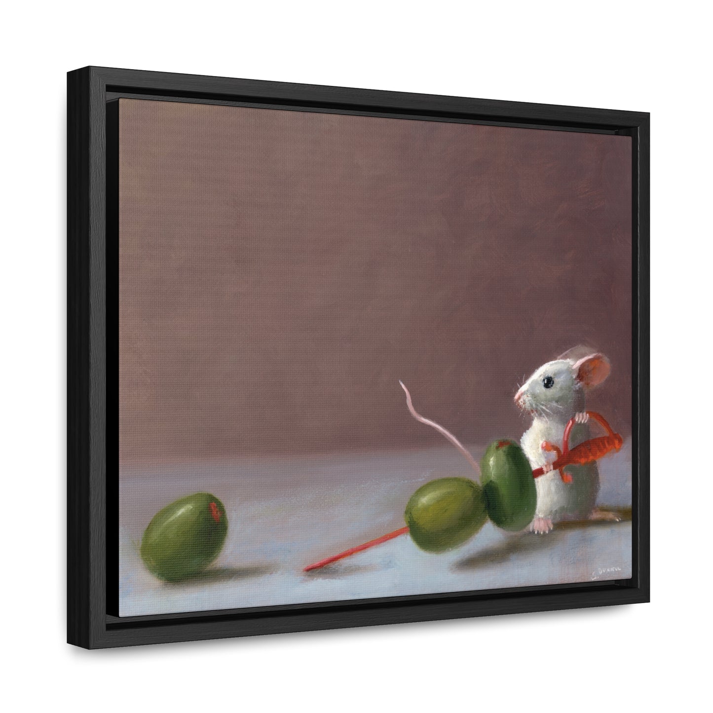 Stuart Dunkel: "Olive Catcher" - Framed Canvas Reproduction