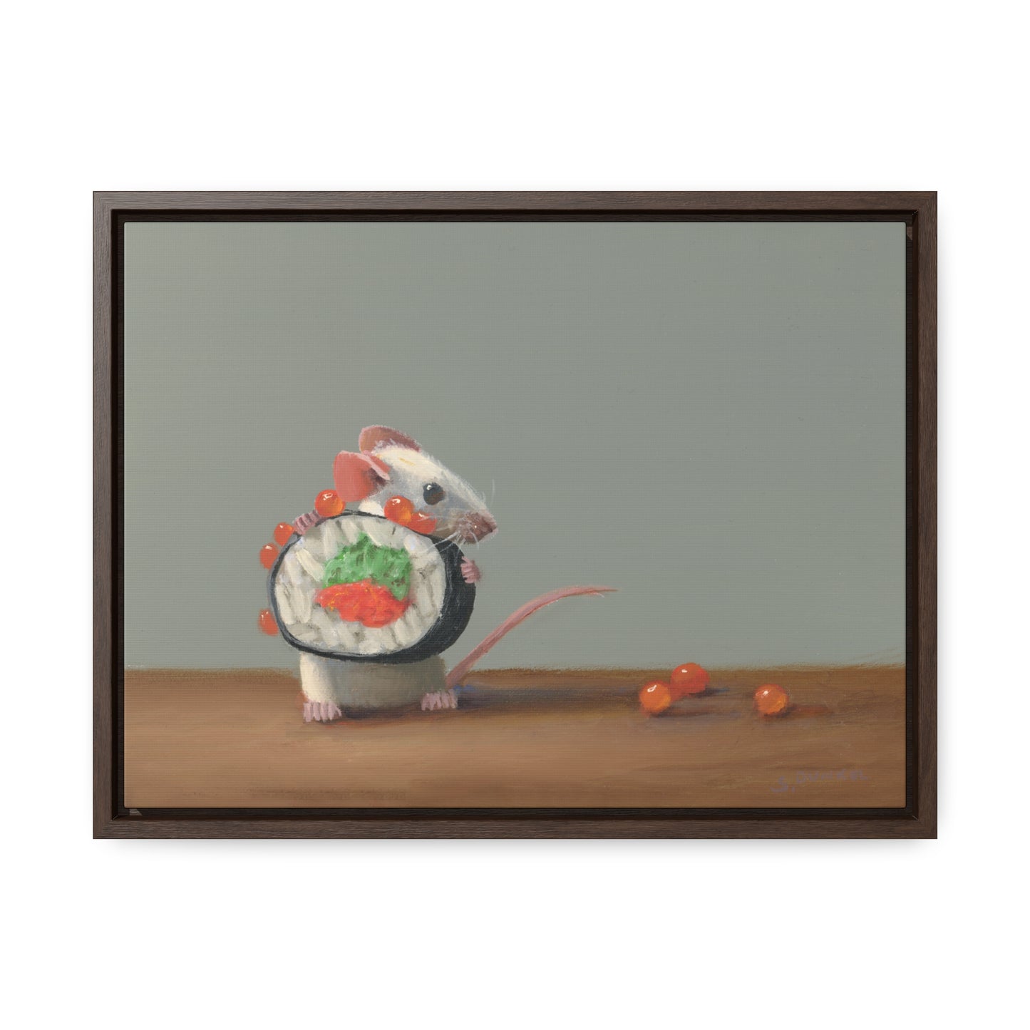 Stuart Dunkel: "Sushi Escape" - Framed Canvas Reproduction