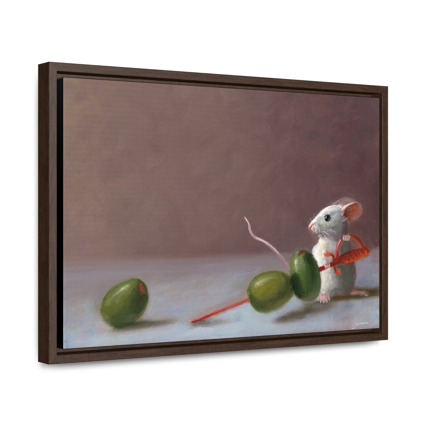 Stuart Dunkel: "Olive Catcher" - Framed Canvas Reproduction