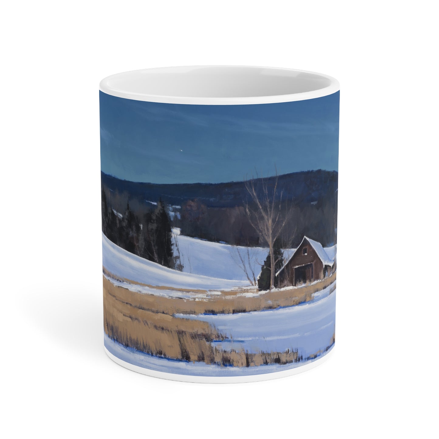 Ben Bauer: "Mondovi Farm by Moonlight" Ceramic Mug (11oz, 15oz, 20oz)