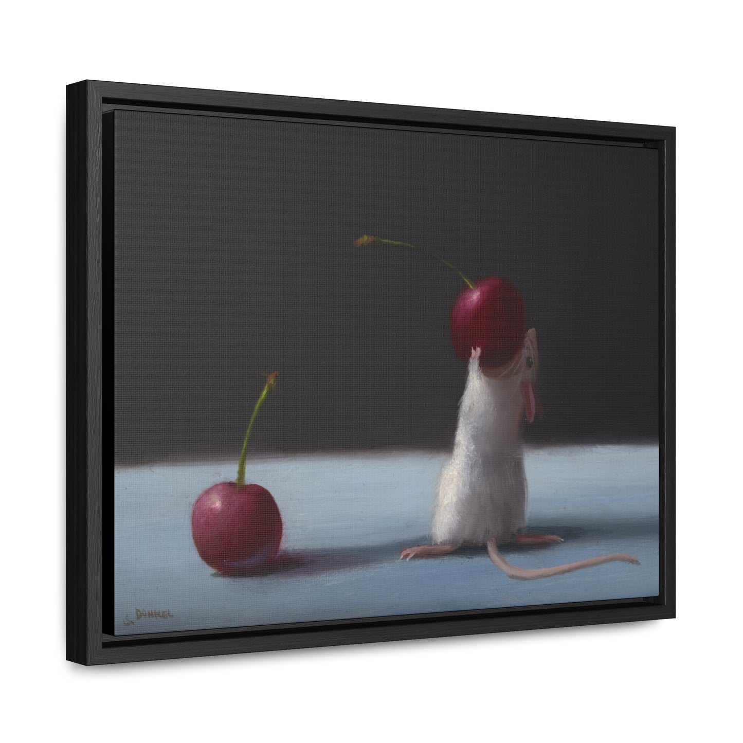 Stuart Dunkel: "Two Cherries" - Framed Canvas Reproduction