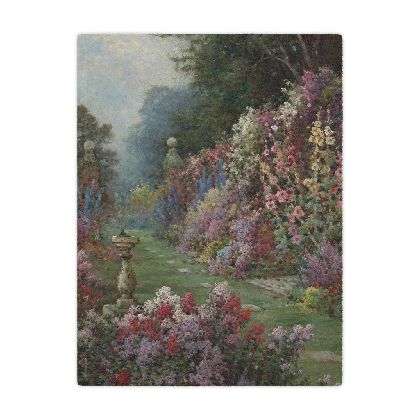 Alfred de Breanski, Jr.: "The Herbaceous Border" - Microfiber Blanket