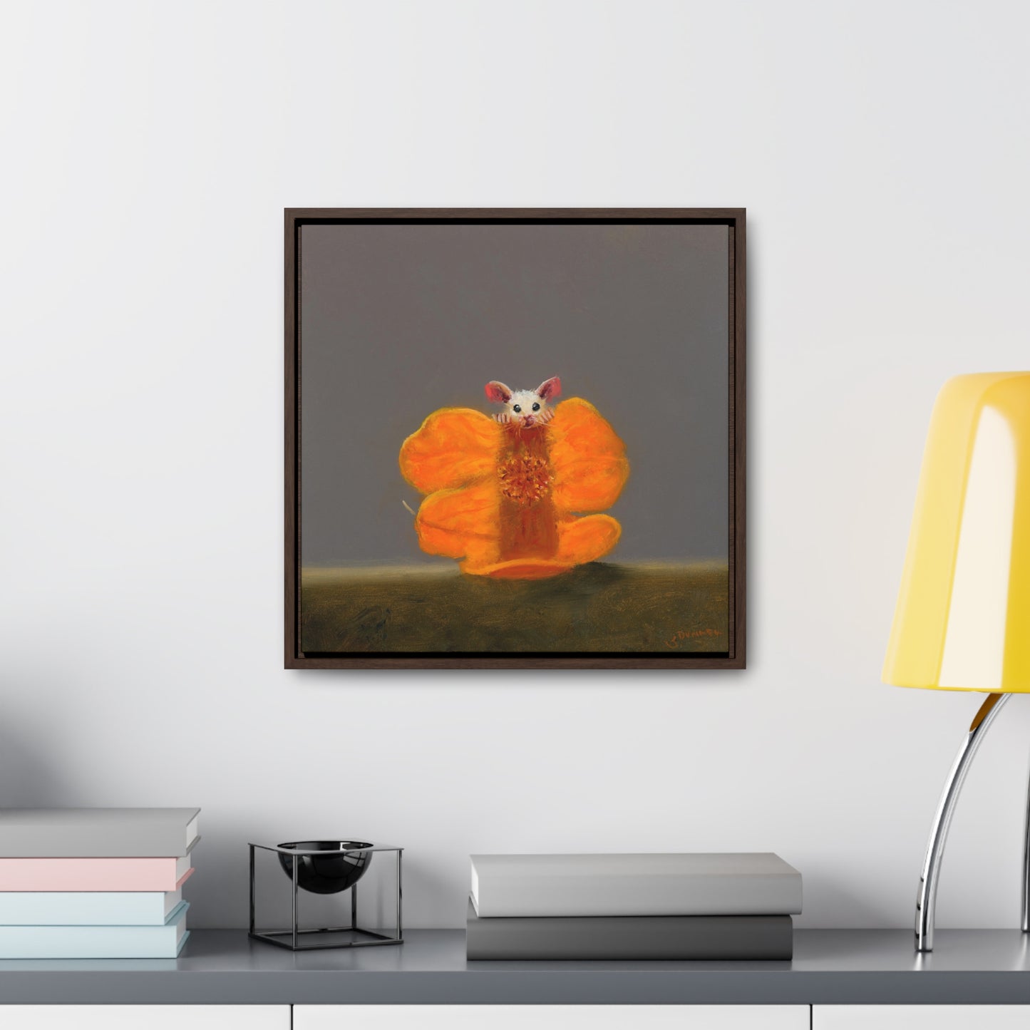 Stuart Dunkel: "Camouflage in Orange" - Framed Canvas