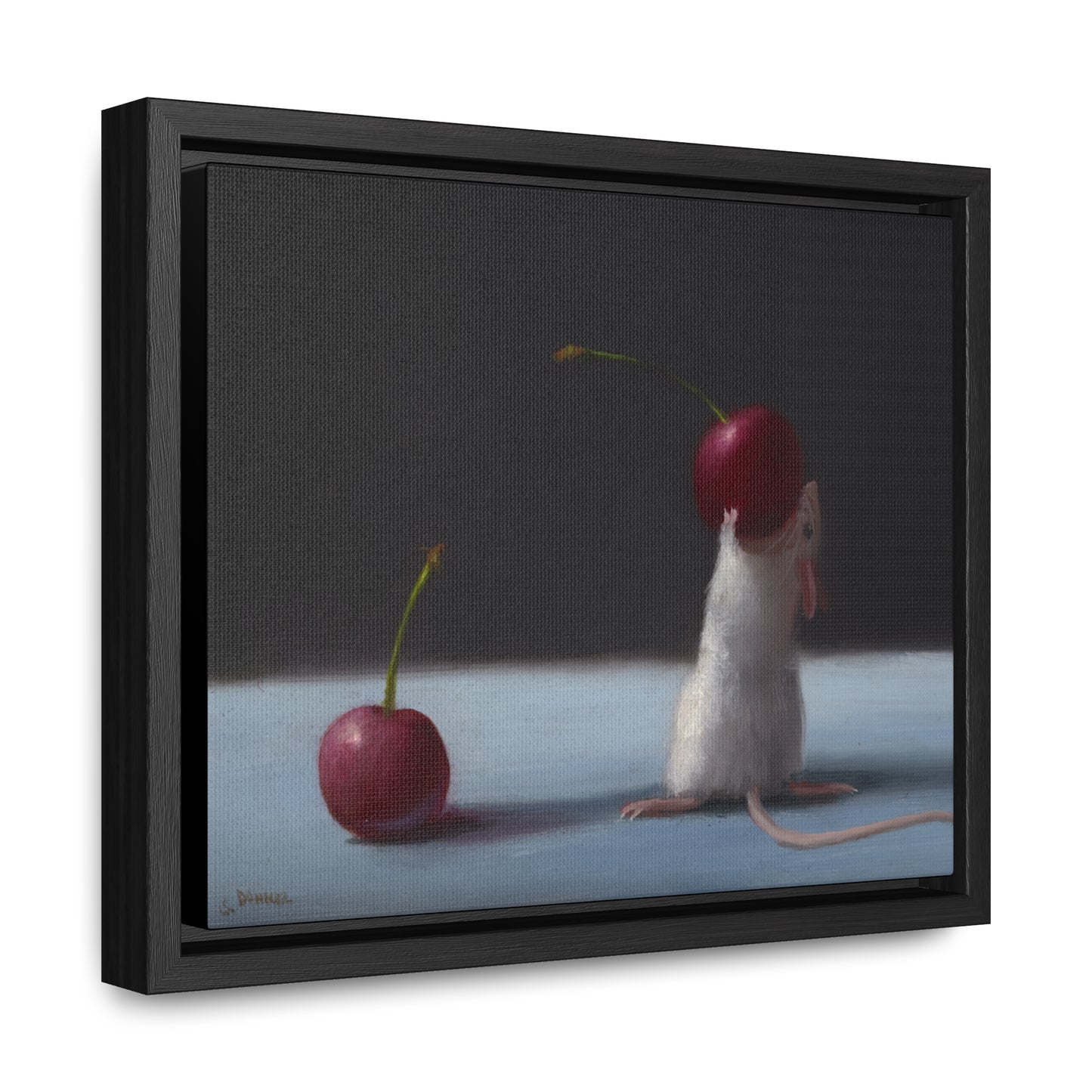 Stuart Dunkel: "Two Cherries" - Framed Canvas Reproduction