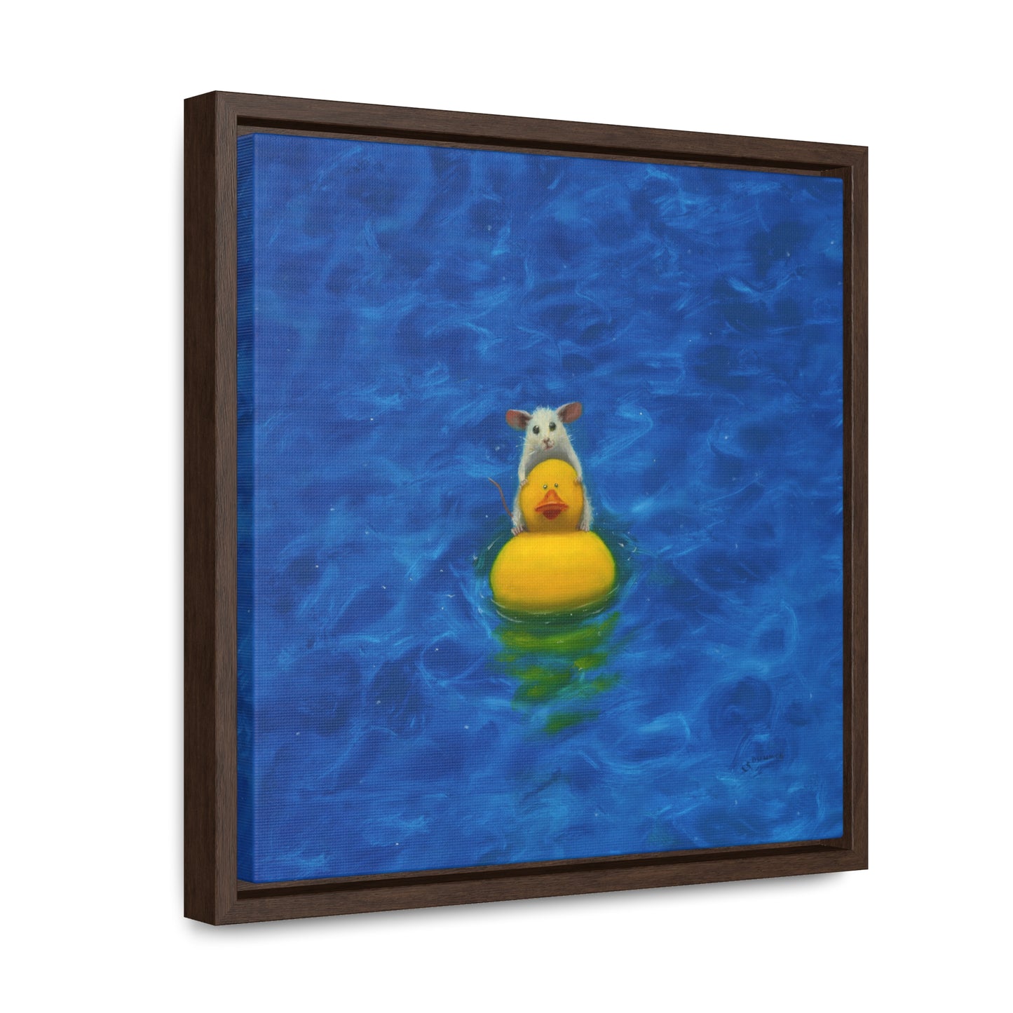 Stuart Dunkel: "Pool Fun" - Framed Canvas Reproduction