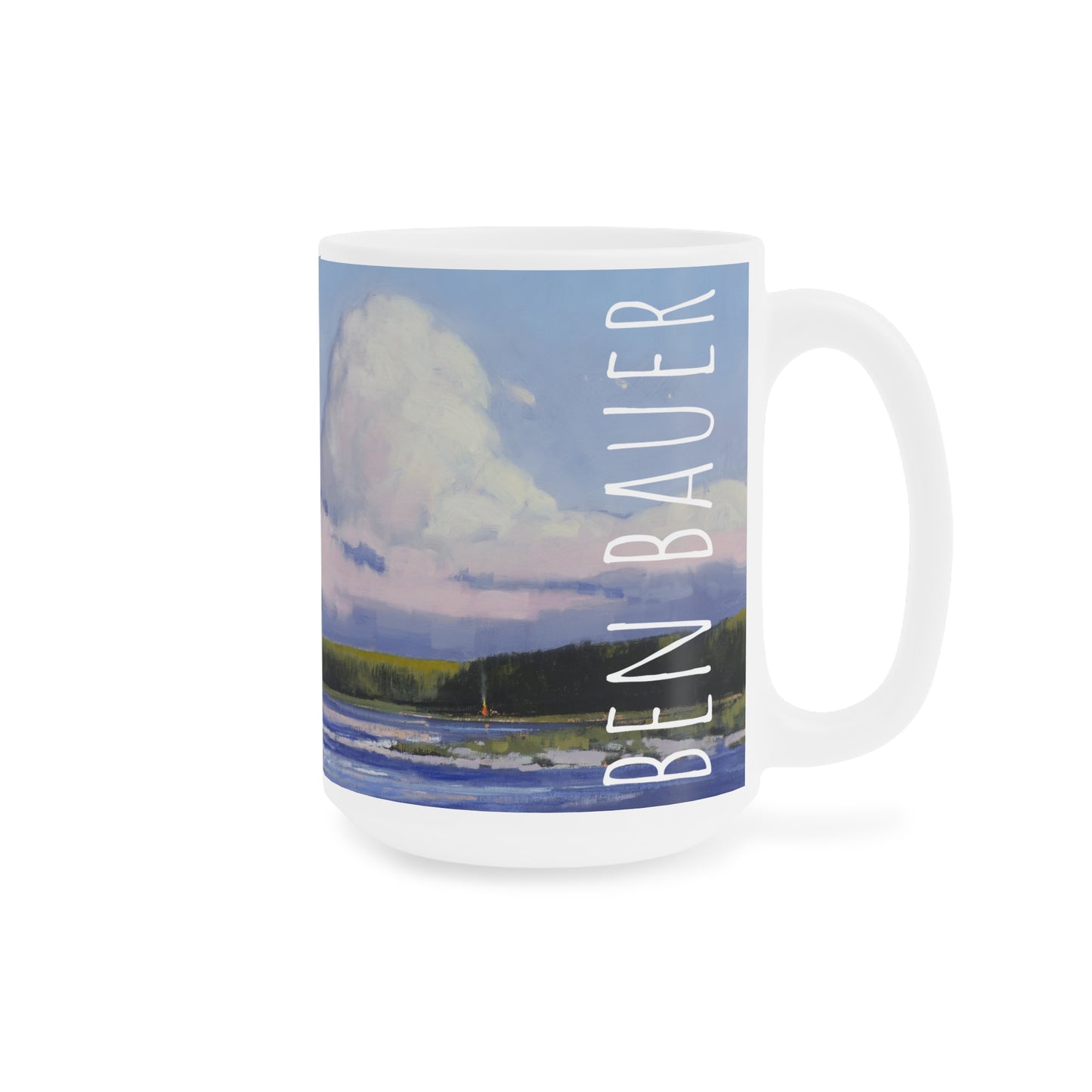 Ben Bauer: "Bonfire Time, Baileys Harbor Door County" Ceramic Mug (11oz, 15oz, 20oz)