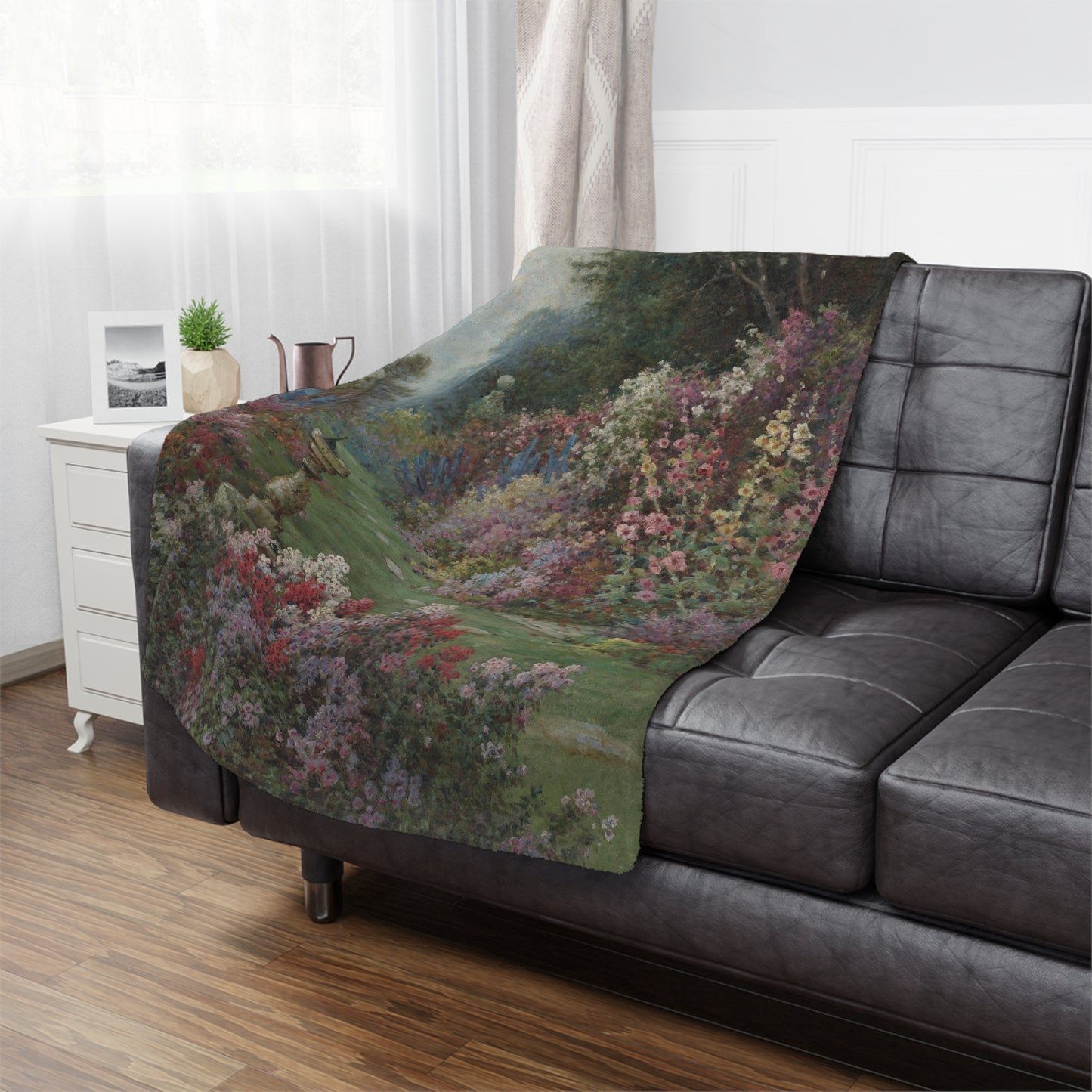 Alfred de Breanski, Jr.: "The Herbaceous Border" - Microfiber Blanket