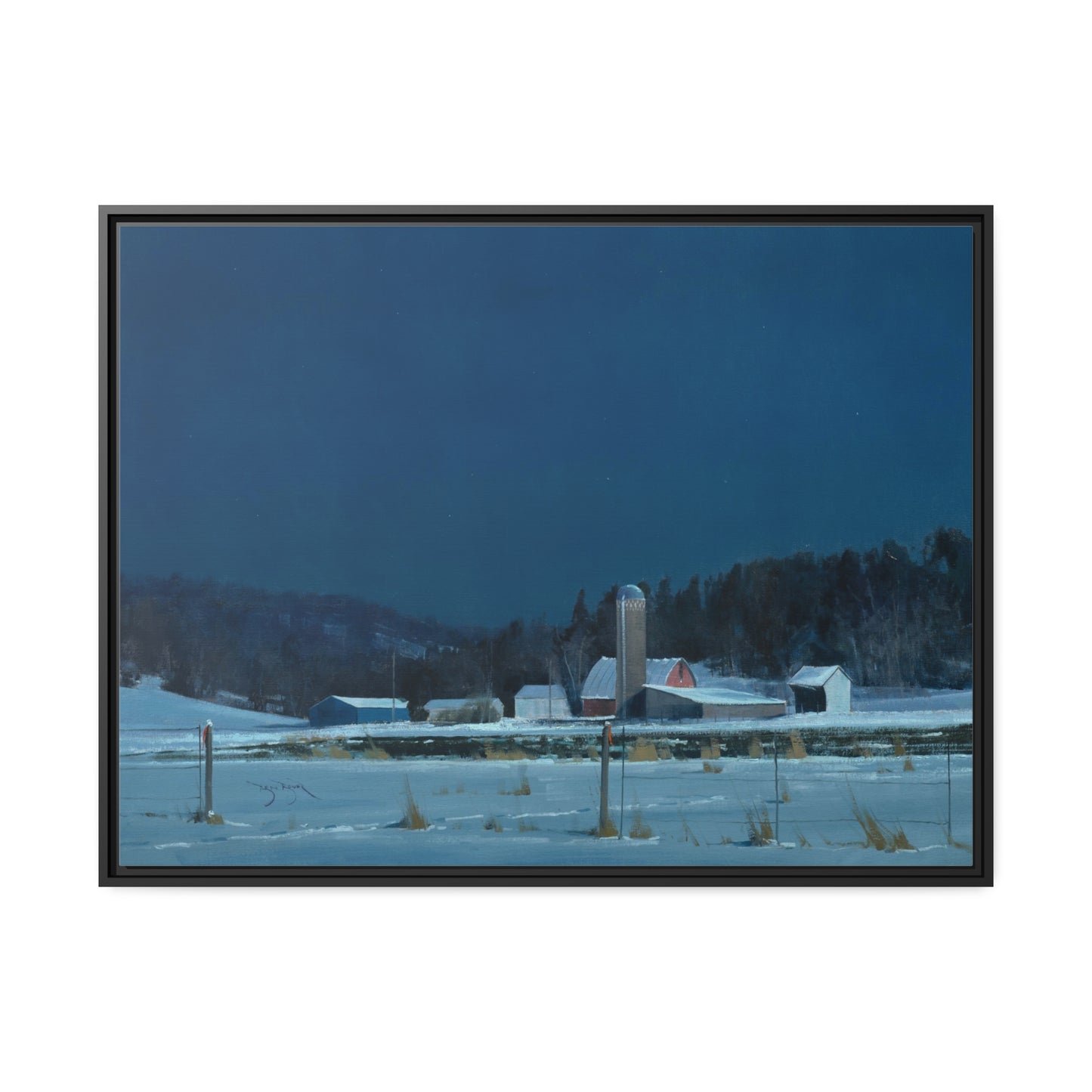 Ben Bauer: "Drifting Moonlight" - Framed Canvas Reproduction