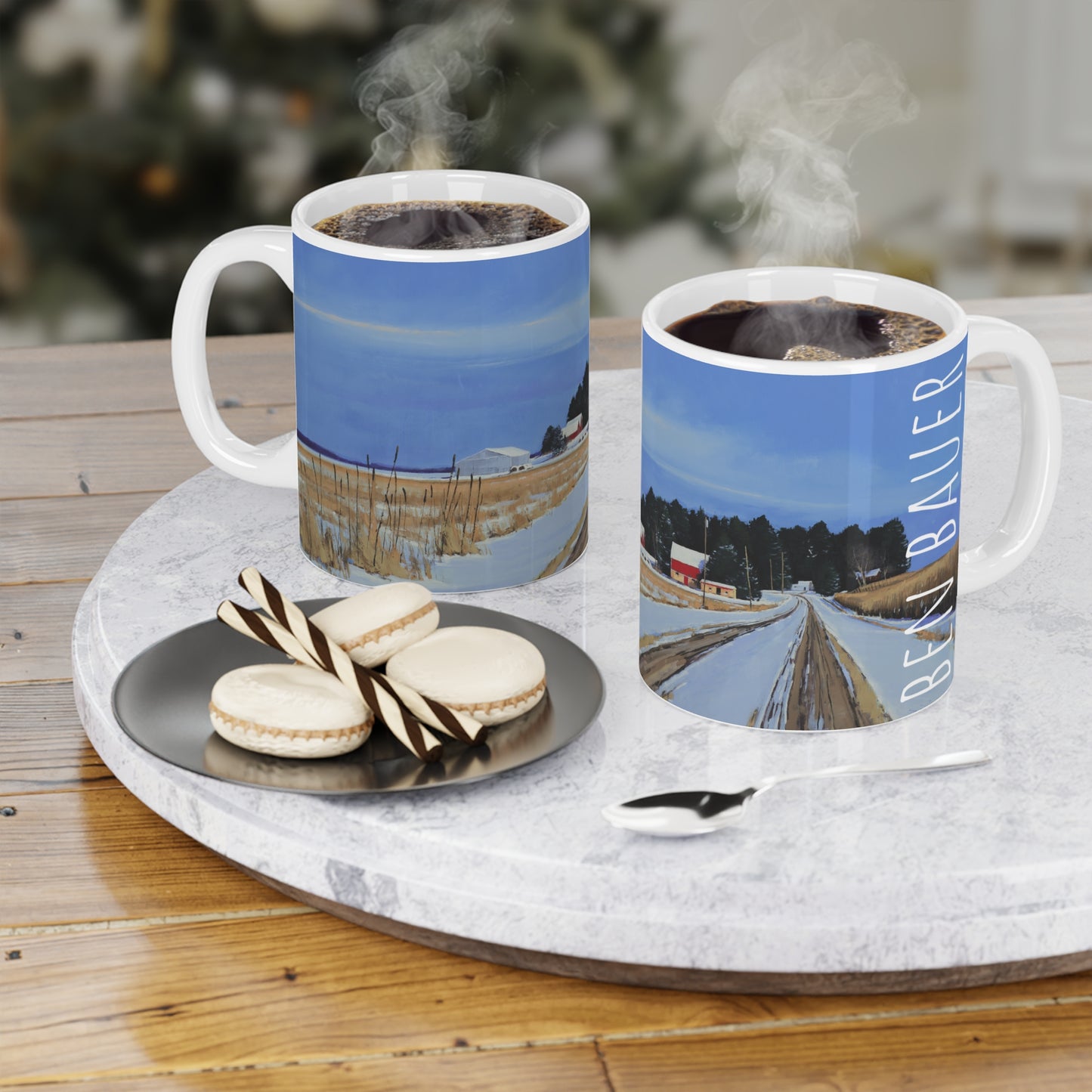 Ben Bauer: "County Road 4 Farmstead" Ceramic Mug (11oz, 15oz, 20oz)