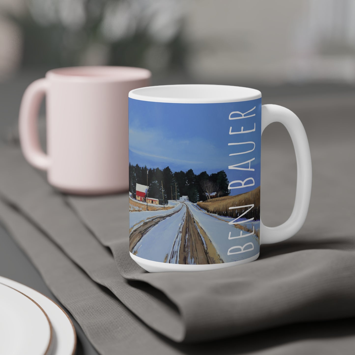 Ben Bauer: "County Road 4 Farmstead" Ceramic Mug (11oz, 15oz, 20oz)