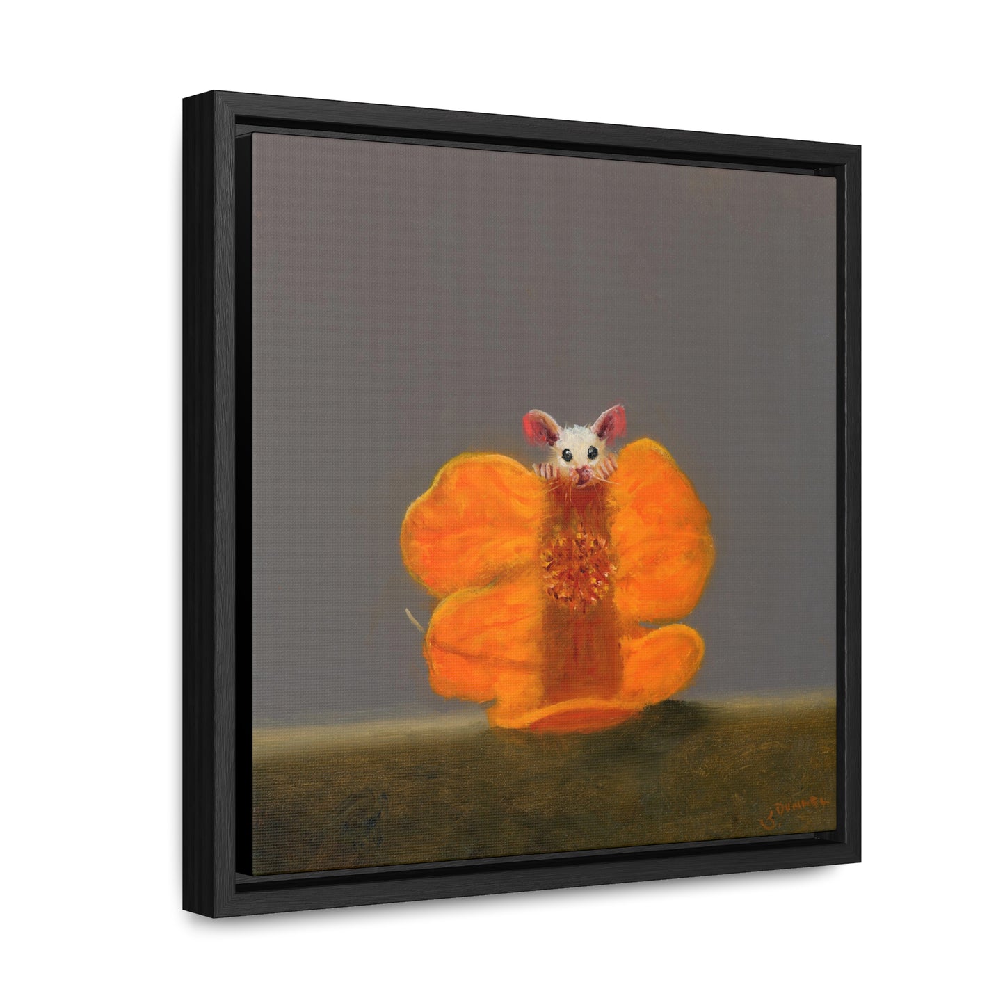 Stuart Dunkel: "Camouflage in Orange" - Framed Canvas