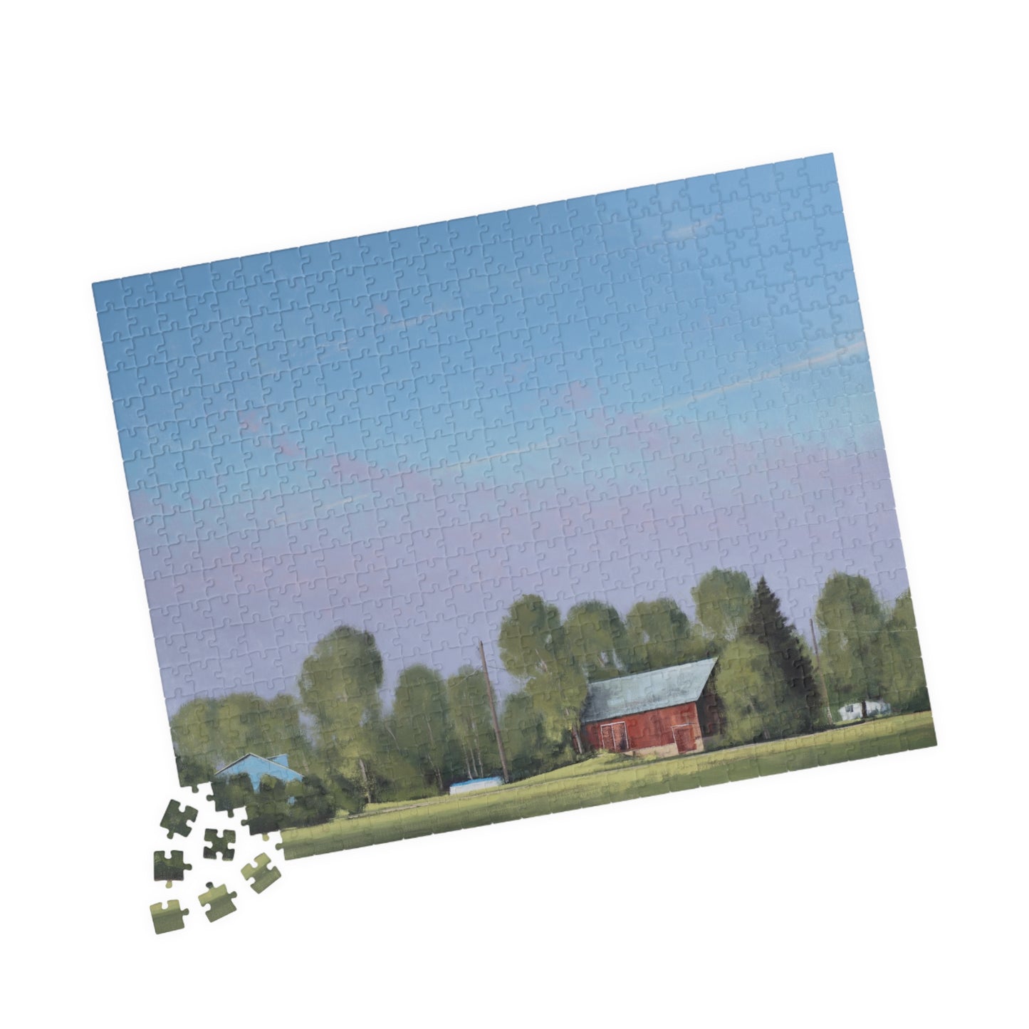 Ben Bauer: "Early Morning Fog Burn, Lake Elmo Farm" Puzzle (500 & 1014 piece)