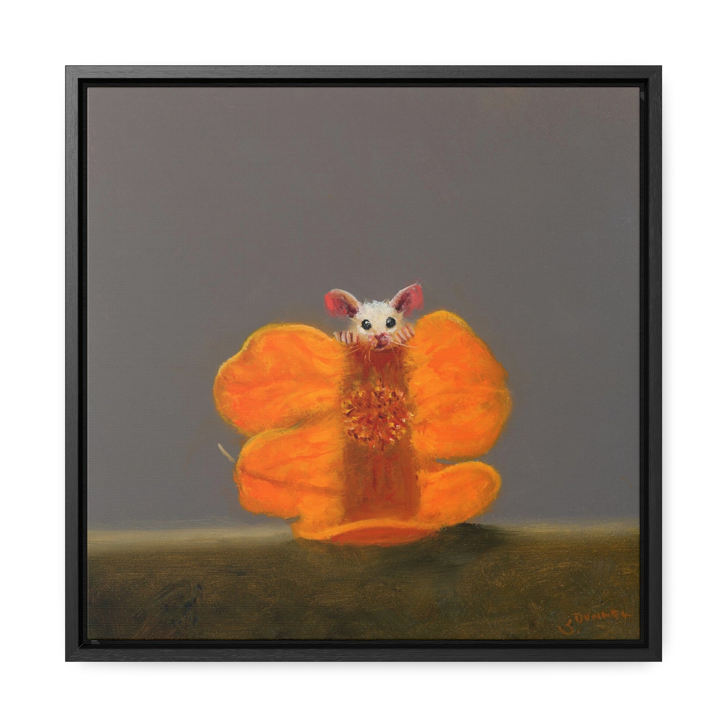 Stuart Dunkel: "Camouflage in Orange" - Framed Canvas