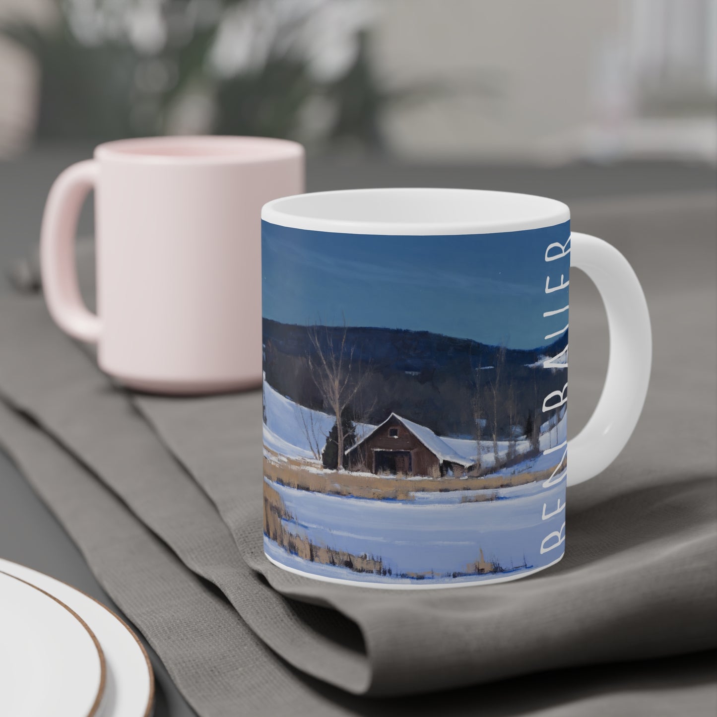 Ben Bauer: "Mondovi Farm by Moonlight" Ceramic Mug (11oz, 15oz, 20oz)