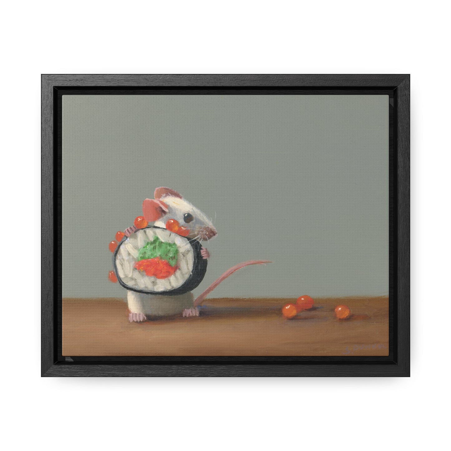 Stuart Dunkel: "Sushi Escape" - Framed Canvas Reproduction