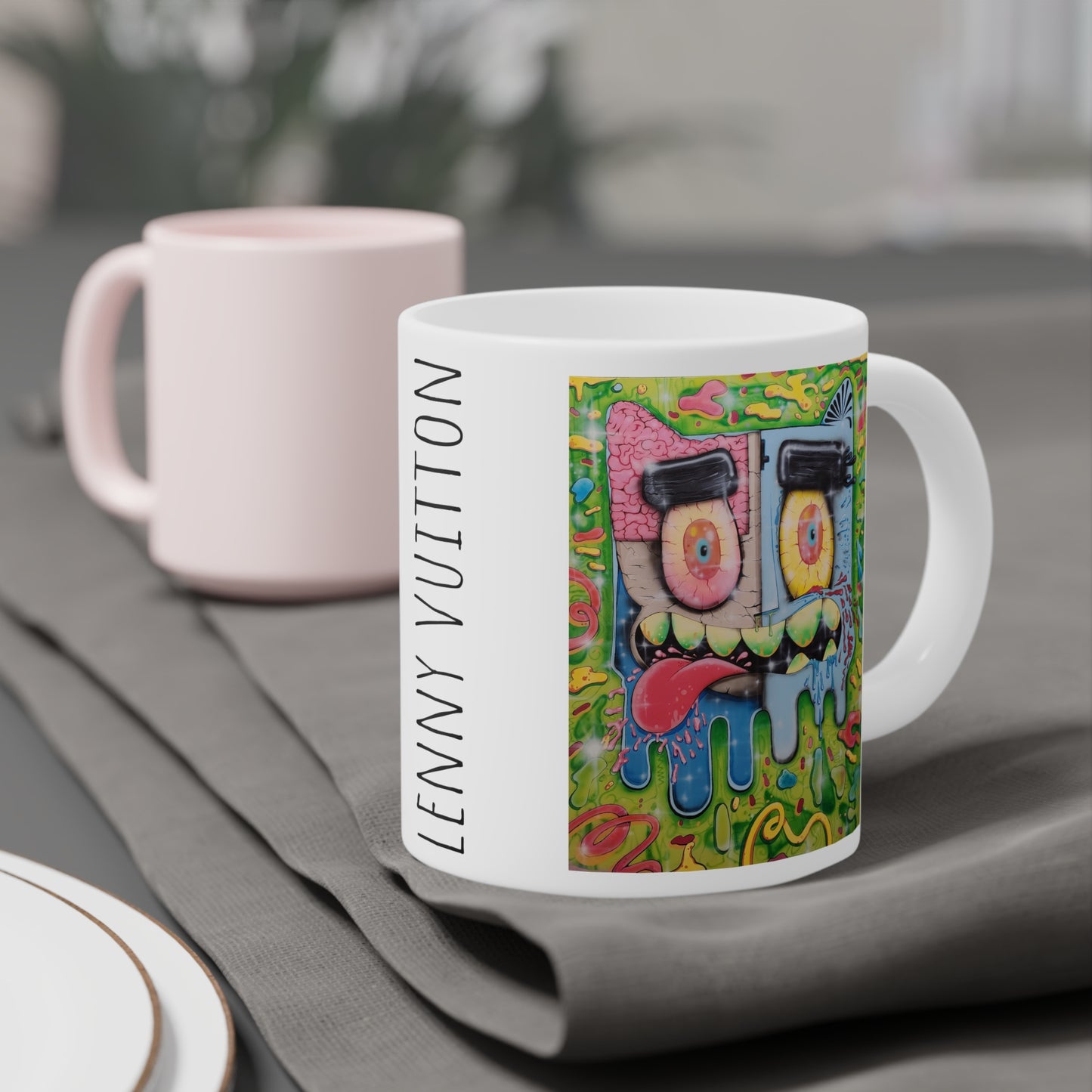 Lenny Vuitton: "Anatomy of the Holli Gan" Ceramic Mugs (The Art of Subversion)