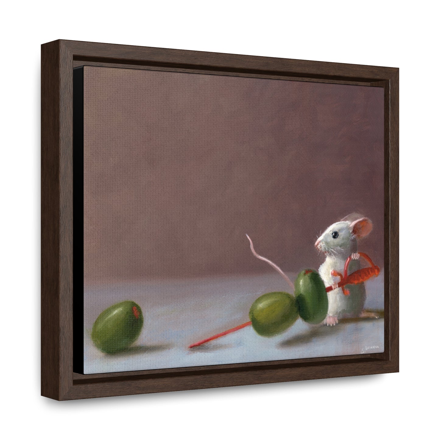 Stuart Dunkel: "Olive Catcher" - Framed Canvas Reproduction