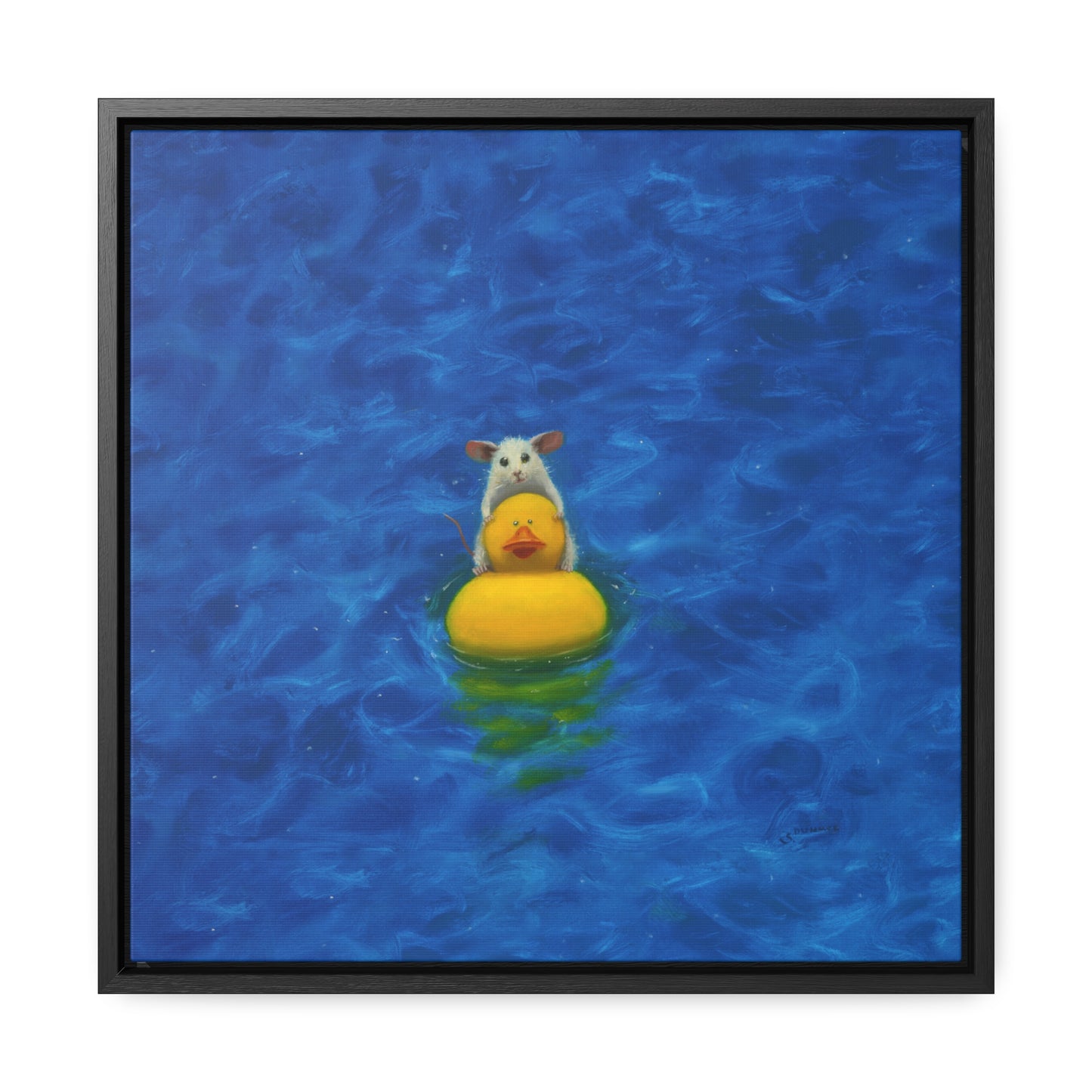 Stuart Dunkel: "Pool Fun" - Framed Canvas Reproduction