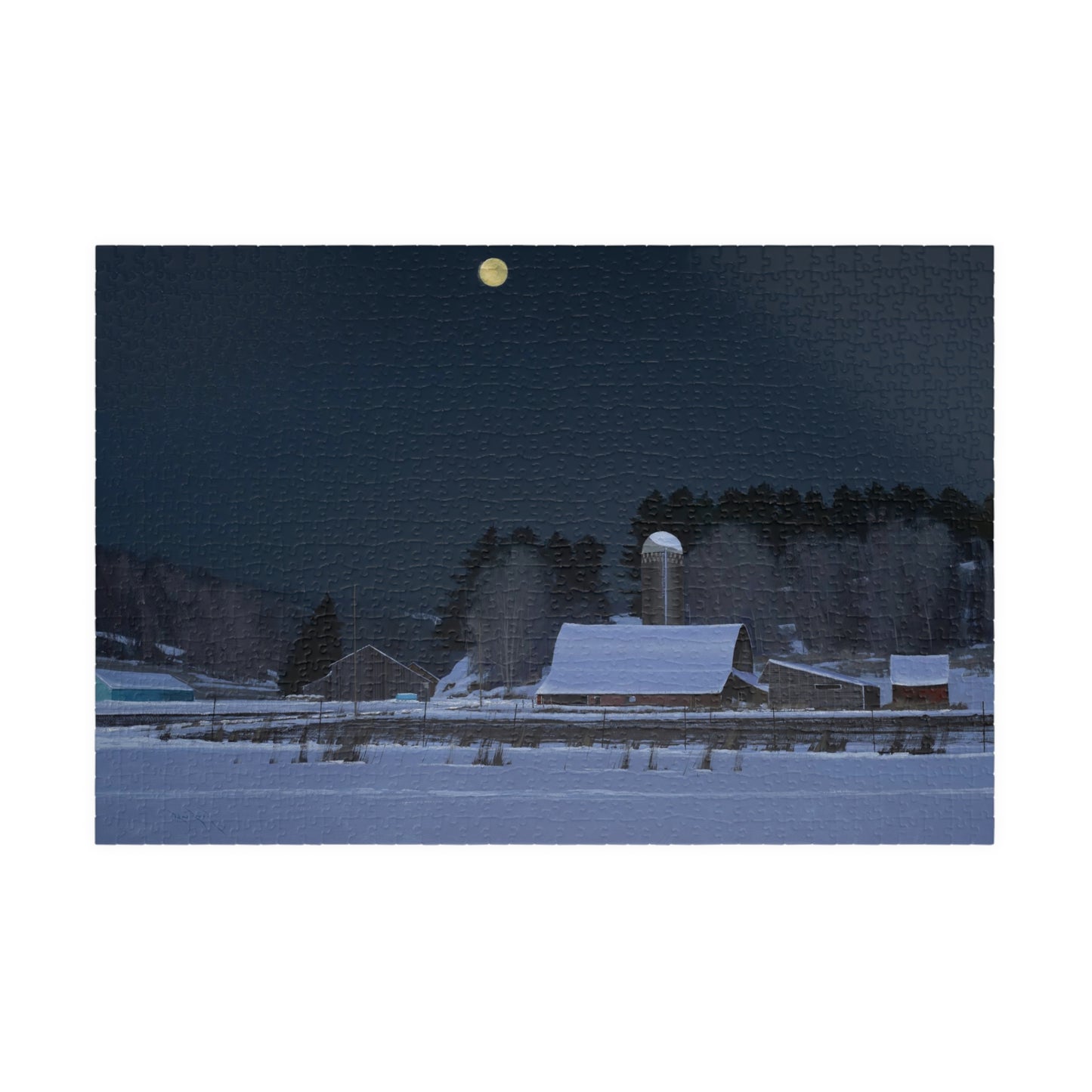 Ben Bauer: "Moonset, 7 Minutes to Sun Up" Puzzle (500 & 1014 piece)