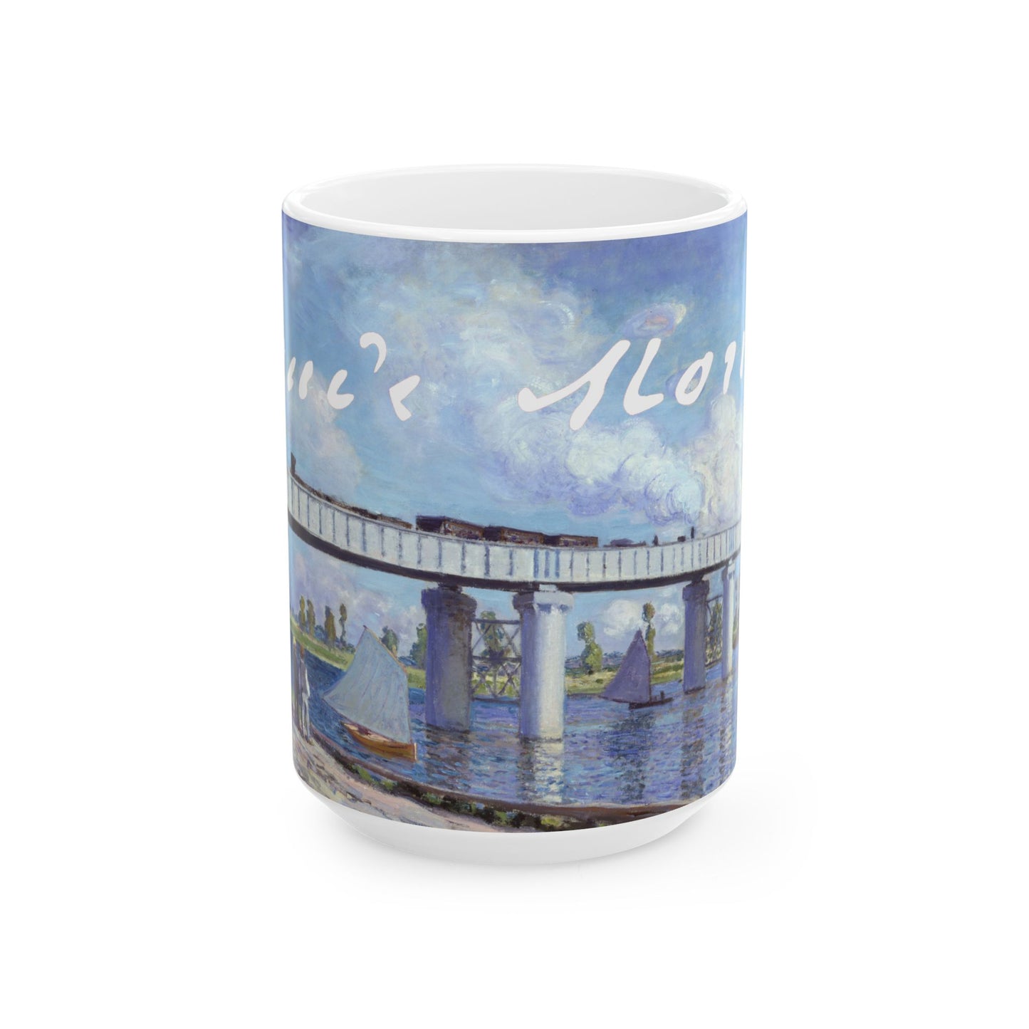 Claude Monet | Le pont de chemin der fer à Argenteuil Ceramic Mug (15oz)