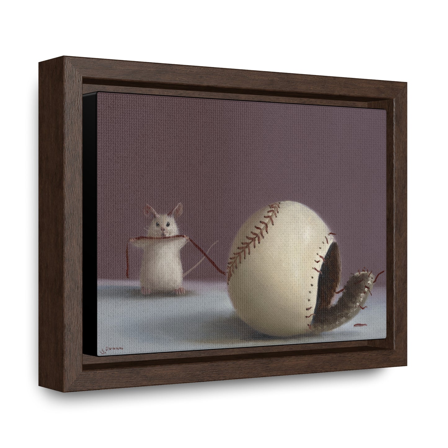 Stuart Dunkel: "Playing Hardball" - Framed Canvas Reproduction