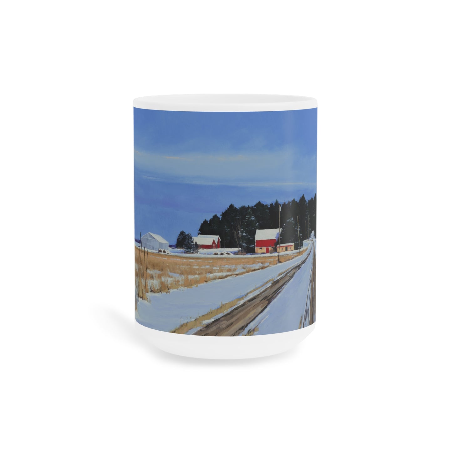 Ben Bauer: "County Road 4 Farmstead" Ceramic Mug (11oz, 15oz, 20oz)