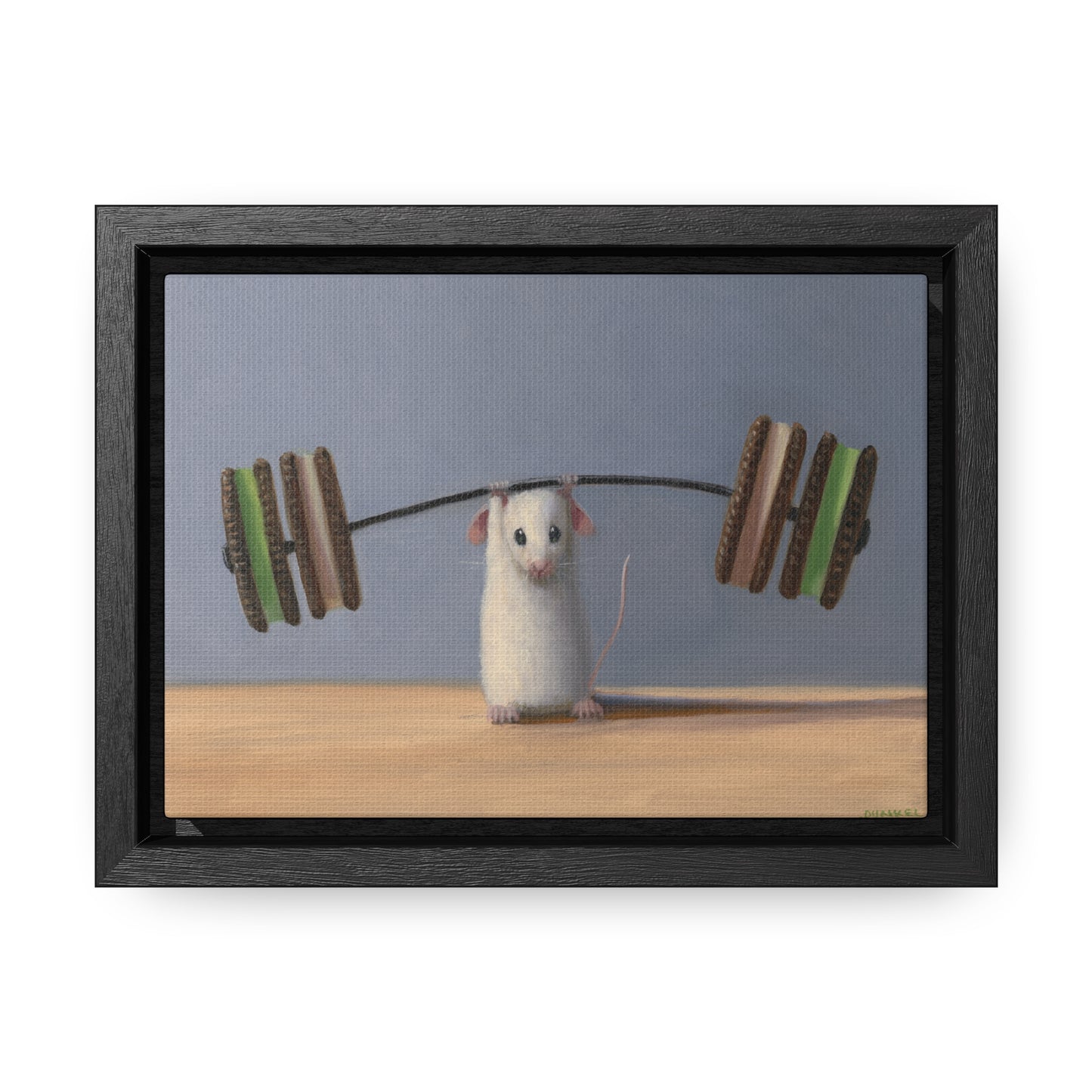 Stuart Dunkel: "Working Out" - Framed Canvas Reproduction