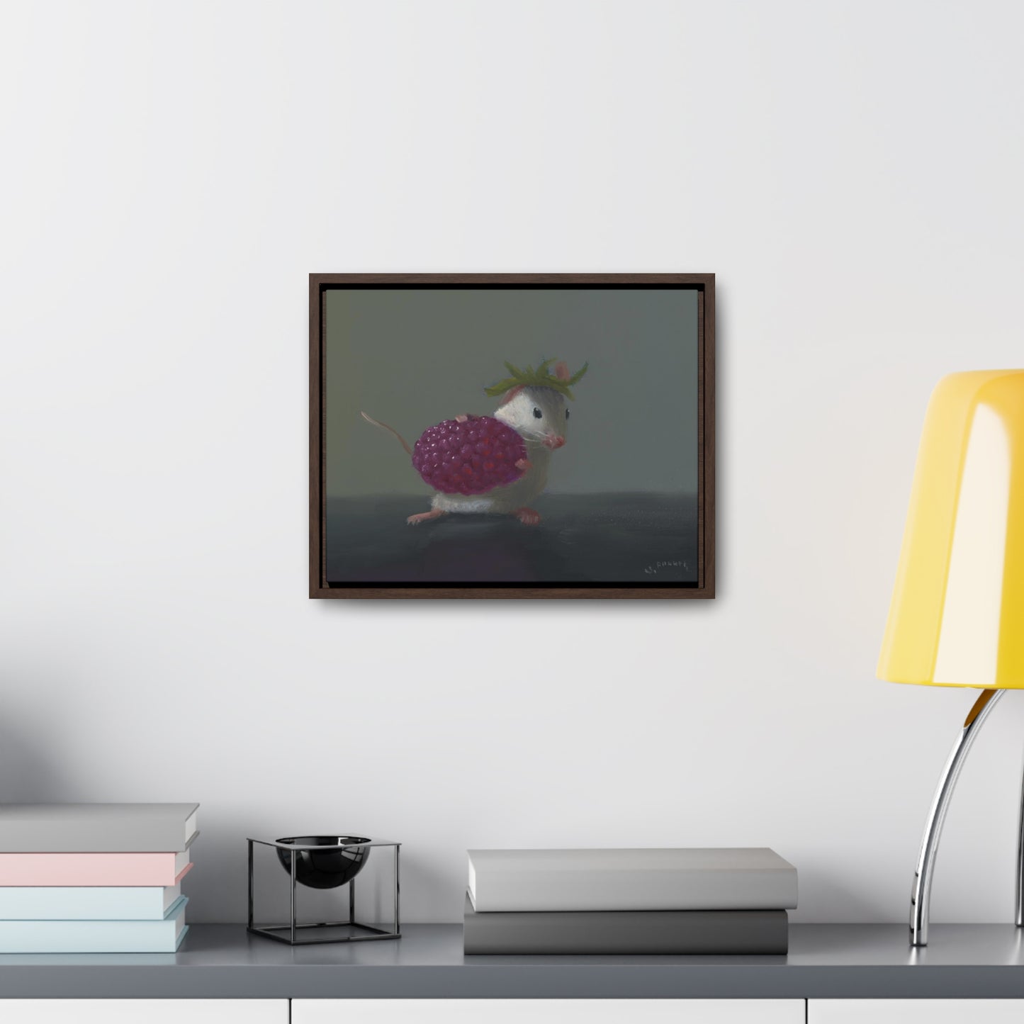 Stuart Dunkel: "Raspberry Snack" - Framed Canvas Reproduction