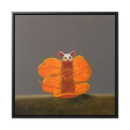 Stuart Dunkel: "Camouflage in Orange" - Framed Canvas