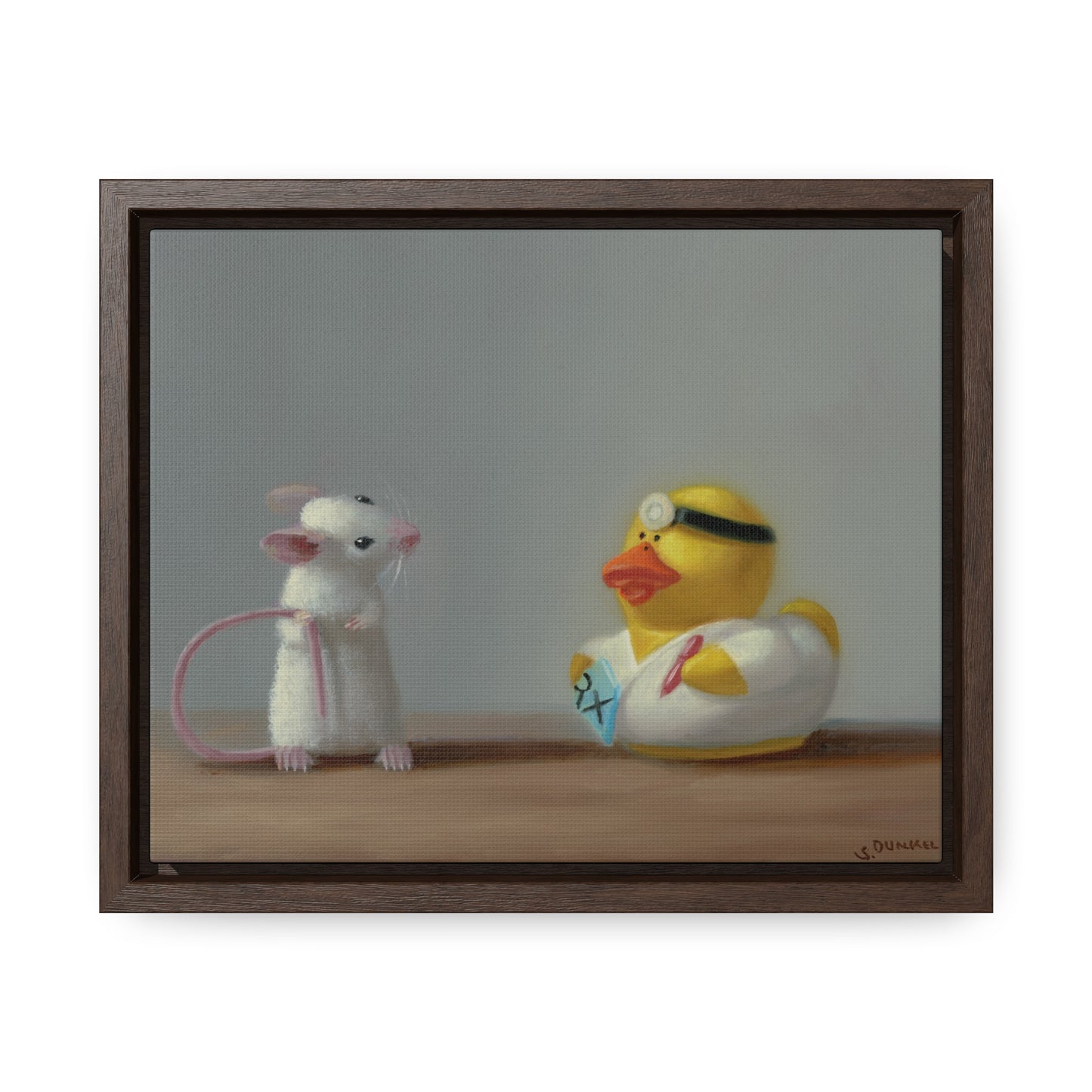 Stuart Dunkel: "Doctor Visit" - Framed Canvas Reproduction