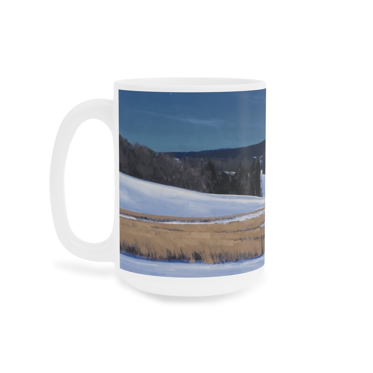 Ben Bauer: "Mondovi Farm by Moonlight" Ceramic Mug (11oz, 15oz, 20oz)