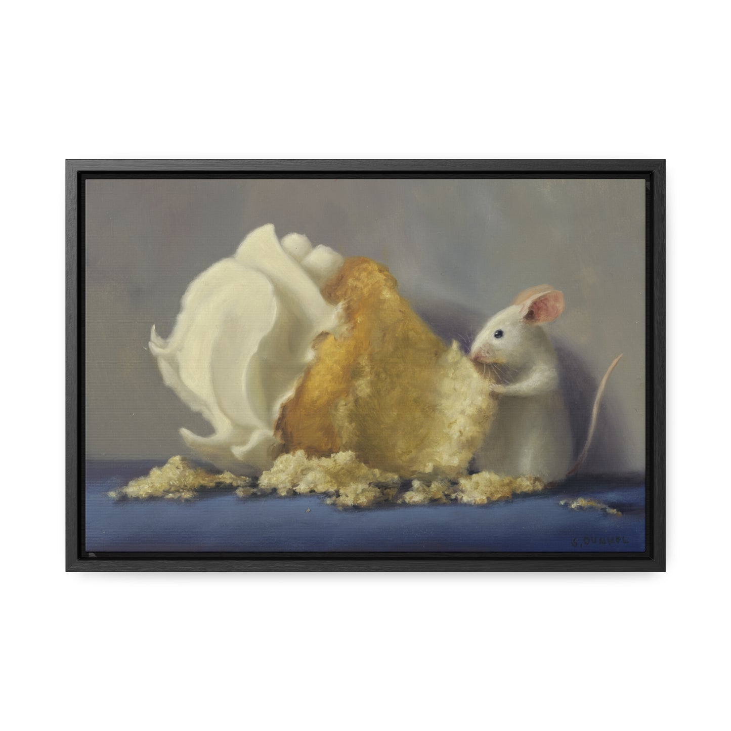 Stuart Dunkel: "Naughty Mouse" - Framed Canvas Reproduction