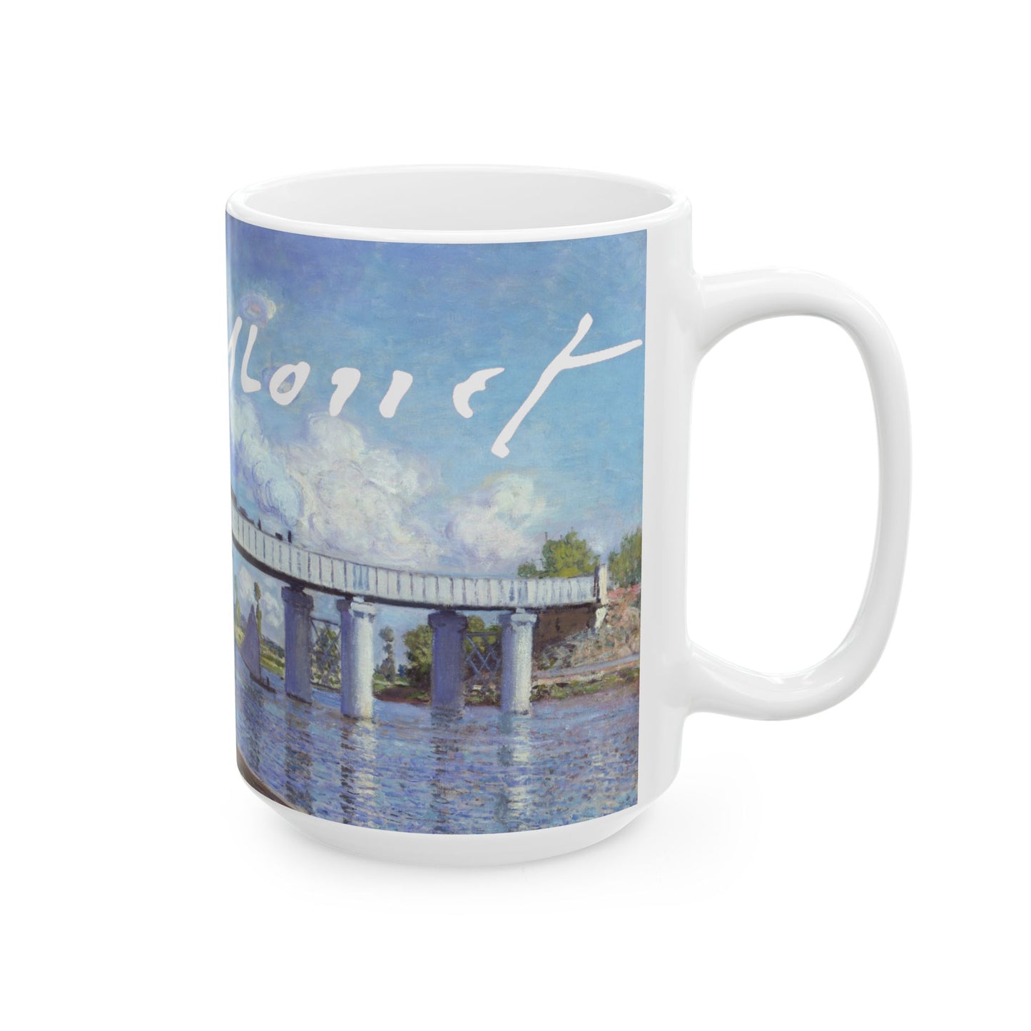 Claude Monet | Le pont de chemin der fer à Argenteuil Ceramic Mug (15oz)