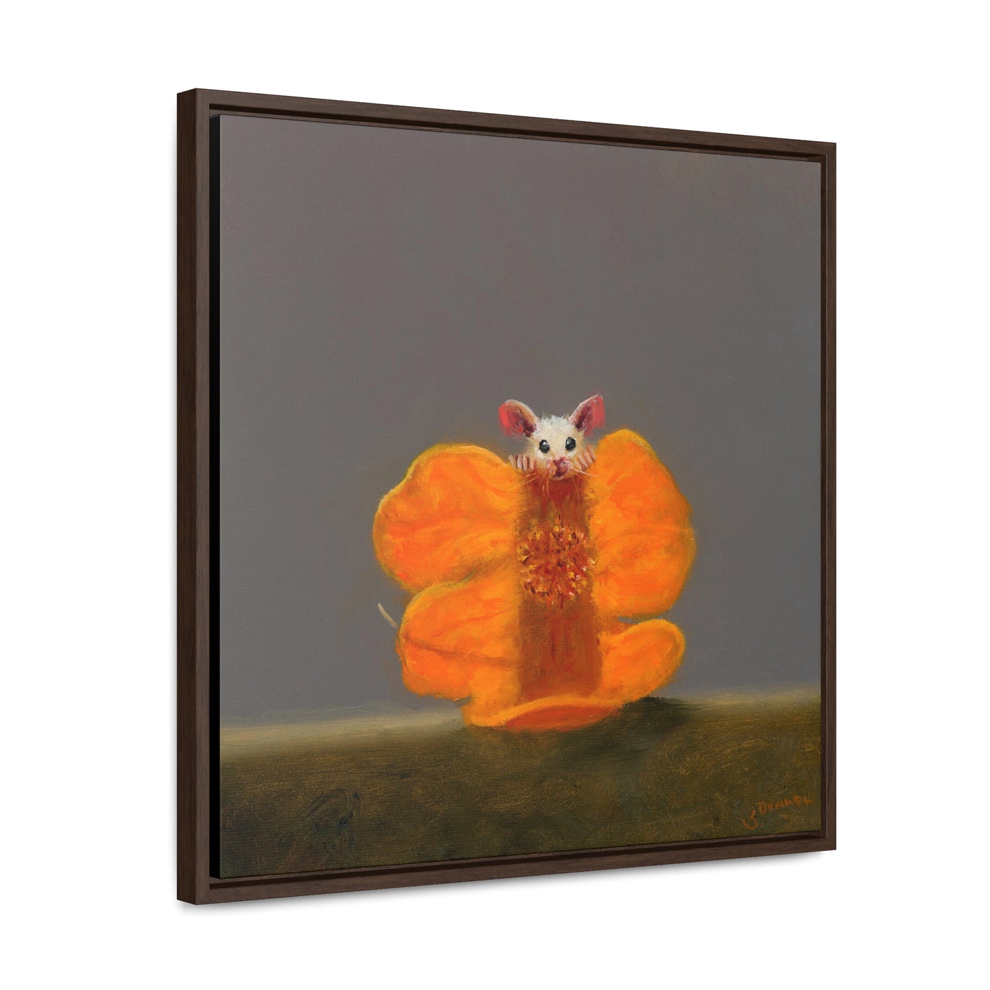 Stuart Dunkel: "Camouflage in Orange" - Framed Canvas