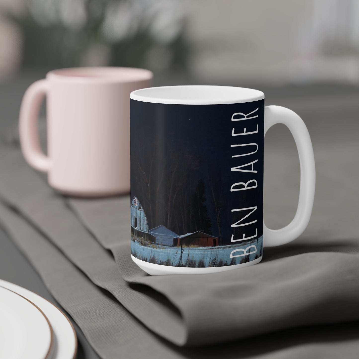 Ben Bauer: "Quiet Trail Pattern by Moonlight" Ceramic Mug (11oz, 15oz, 20oz)