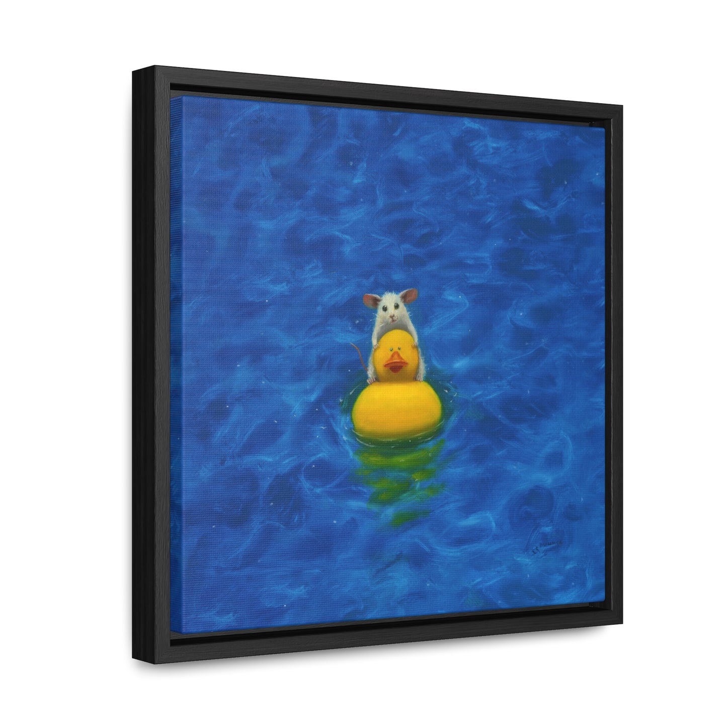 Stuart Dunkel: "Pool Fun" - Framed Canvas Reproduction