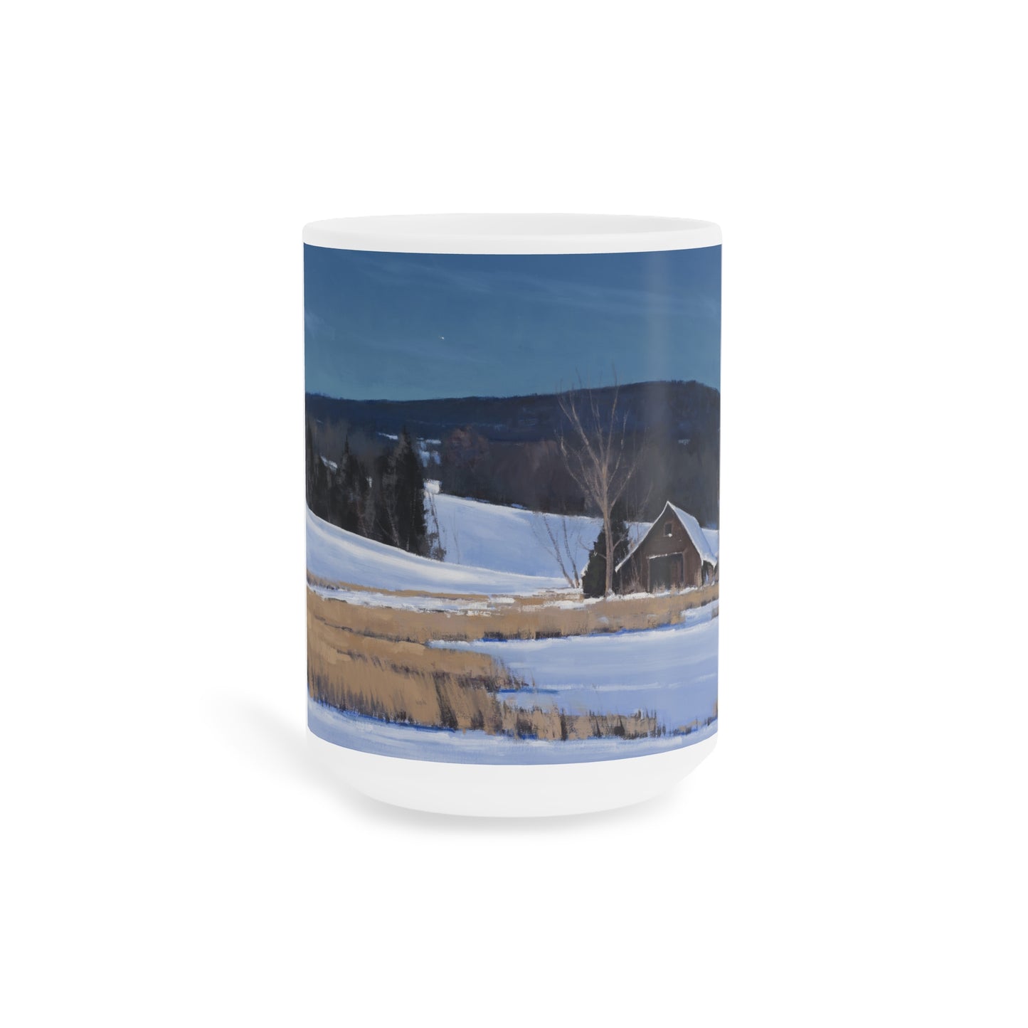 Ben Bauer: "Mondovi Farm by Moonlight" Ceramic Mug (11oz, 15oz, 20oz)