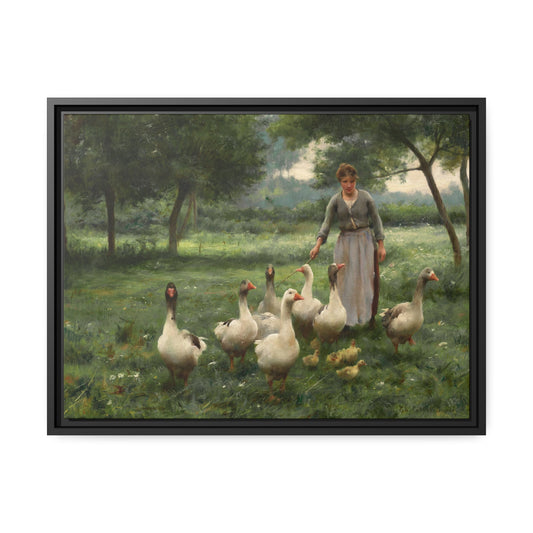 Thérèse Marthe Françoise Cotard-Dupré: "La gardeuse d'oie" - Framed Canvas Reproduction