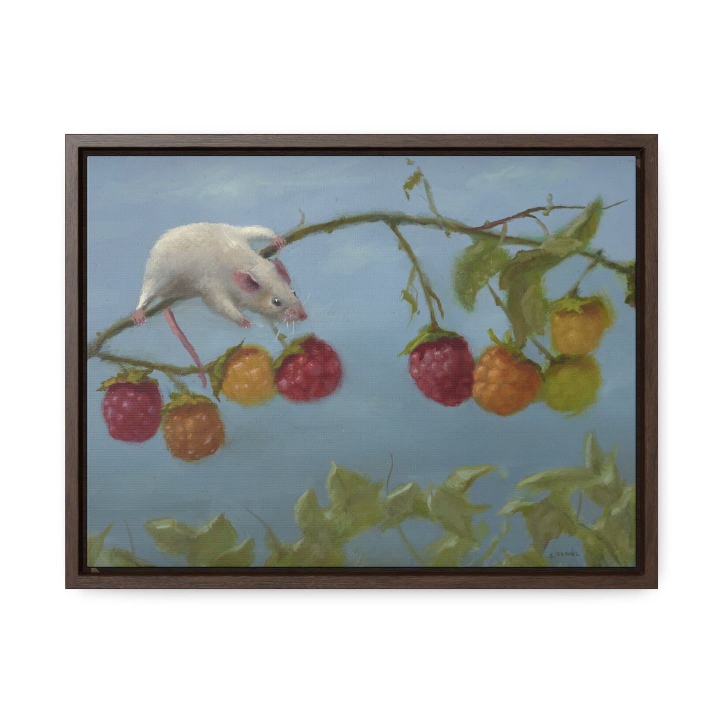 Stuart Dunkel: "Berry Picker" - Framed Canvas Reproduction