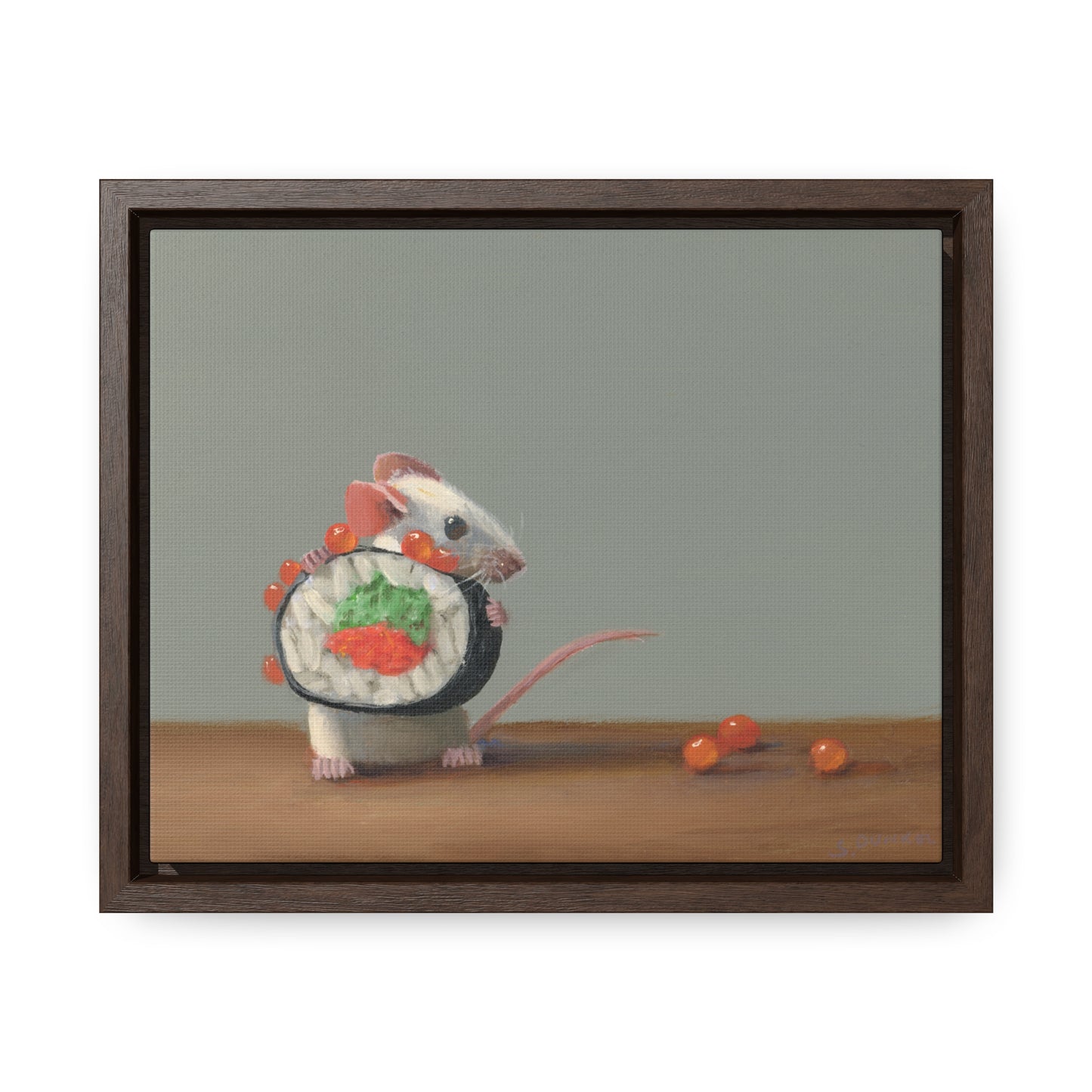 Stuart Dunkel: "Sushi Escape" - Framed Canvas Reproduction