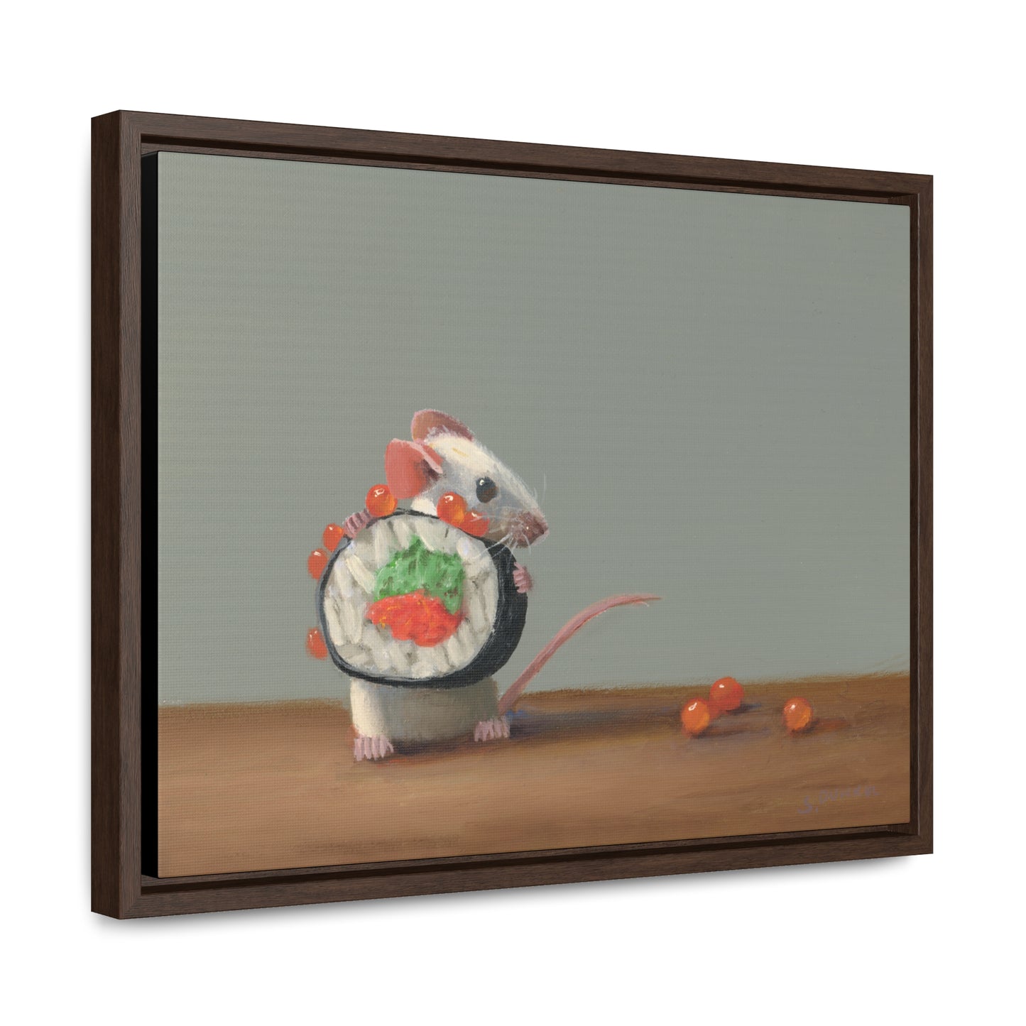 Stuart Dunkel: "Sushi Escape" - Framed Canvas Reproduction