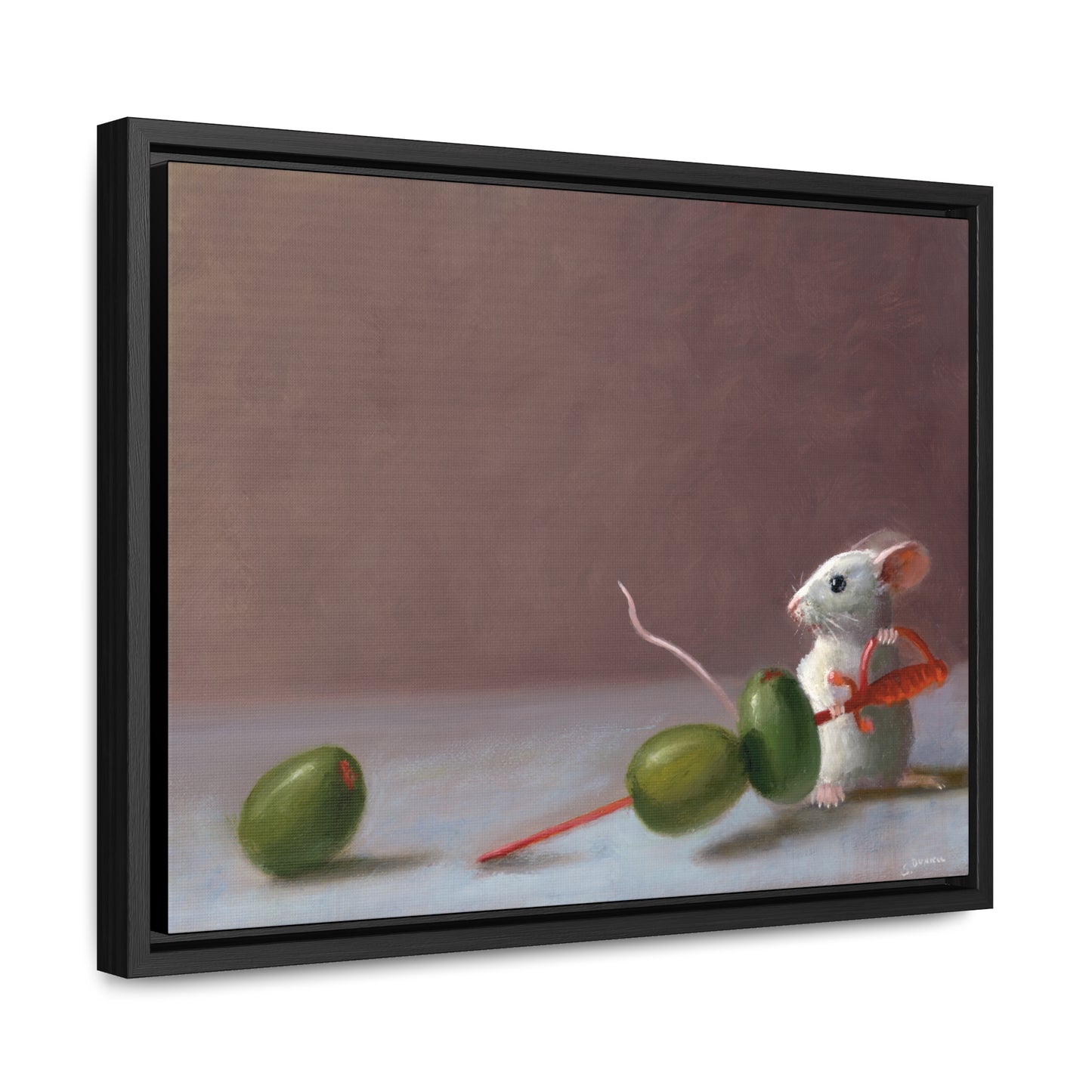 Stuart Dunkel: "Olive Catcher" - Framed Canvas Reproduction