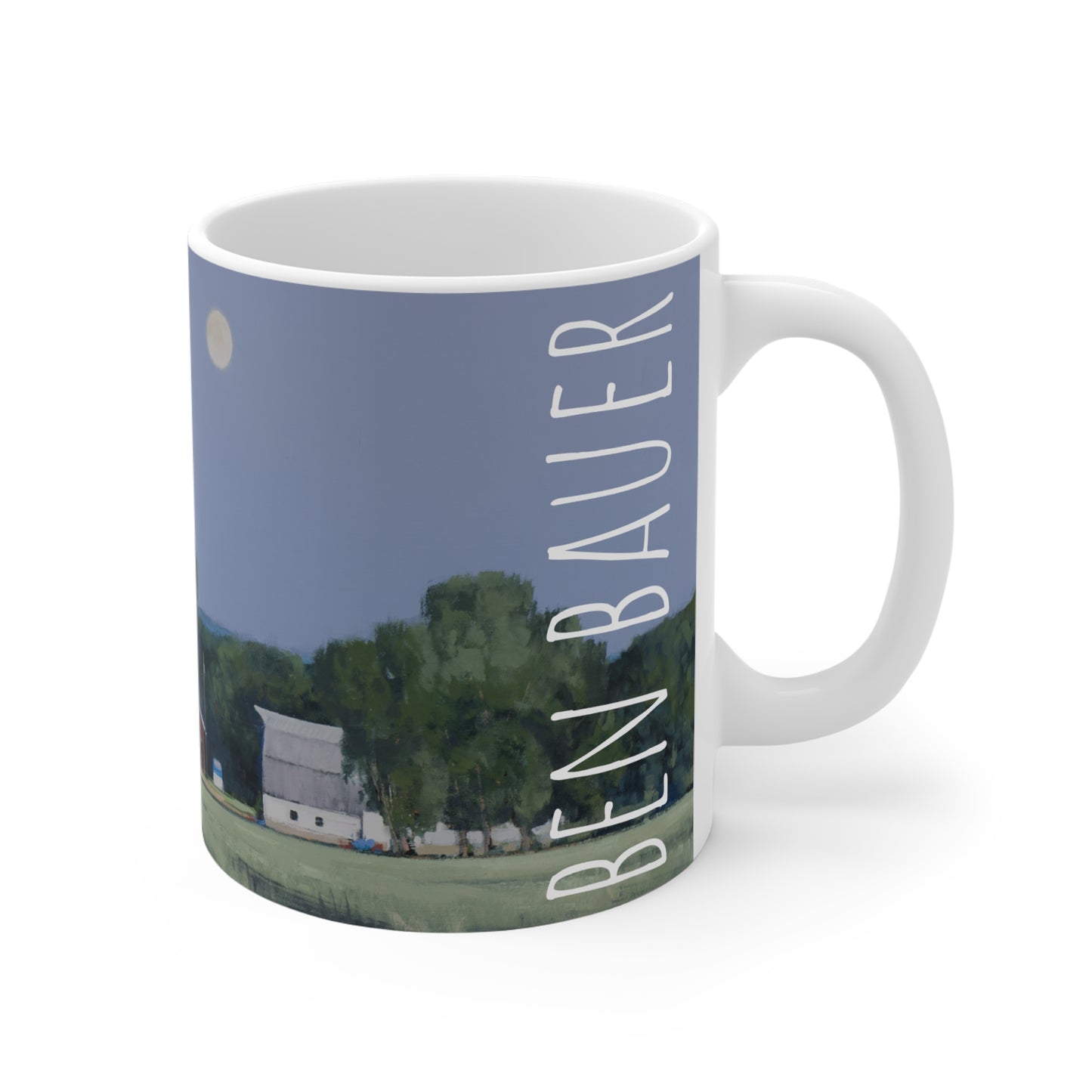 Ben Bauer: "Lowry Farm Moonrise" Ceramic Mug (11oz, 15oz, 20oz)