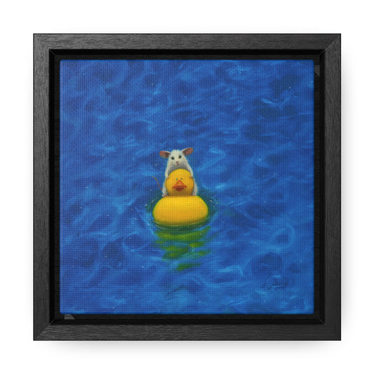 Stuart Dunkel: "Pool Fun" - Framed Canvas Reproduction