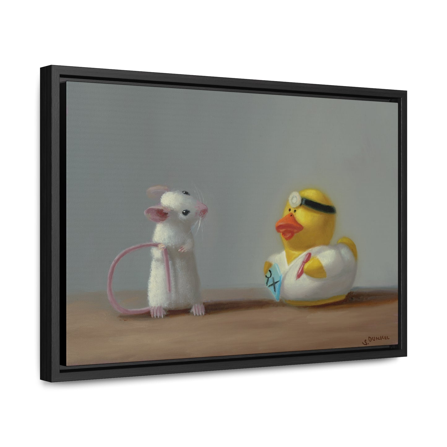 Stuart Dunkel: "Doctor Visit" - Framed Canvas Reproduction