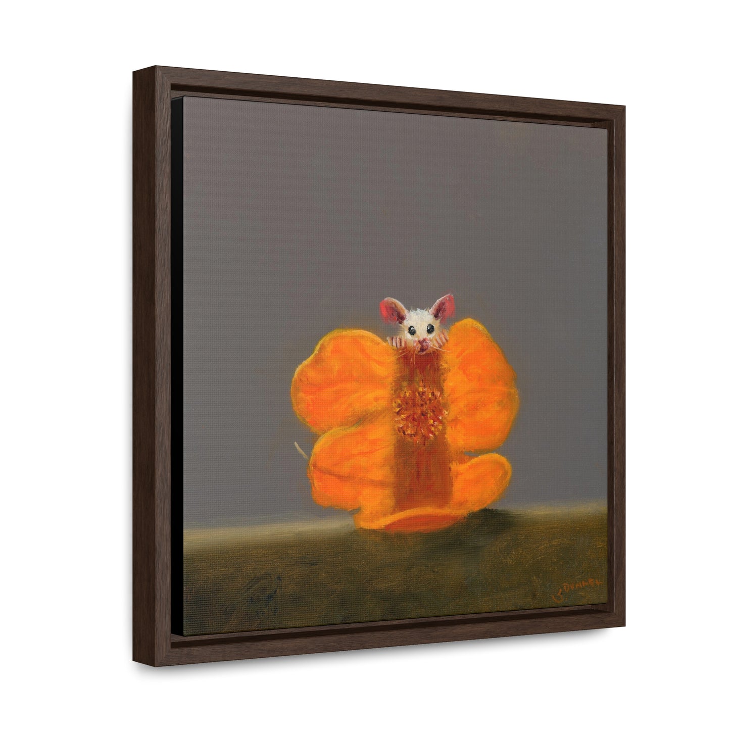 Stuart Dunkel: "Camouflage in Orange" - Framed Canvas